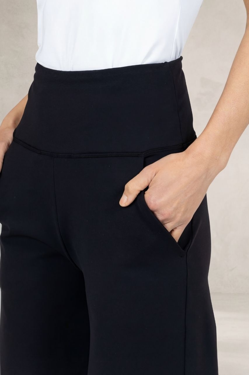 HIGH WAIST WIDE LEG PANT: BLACK