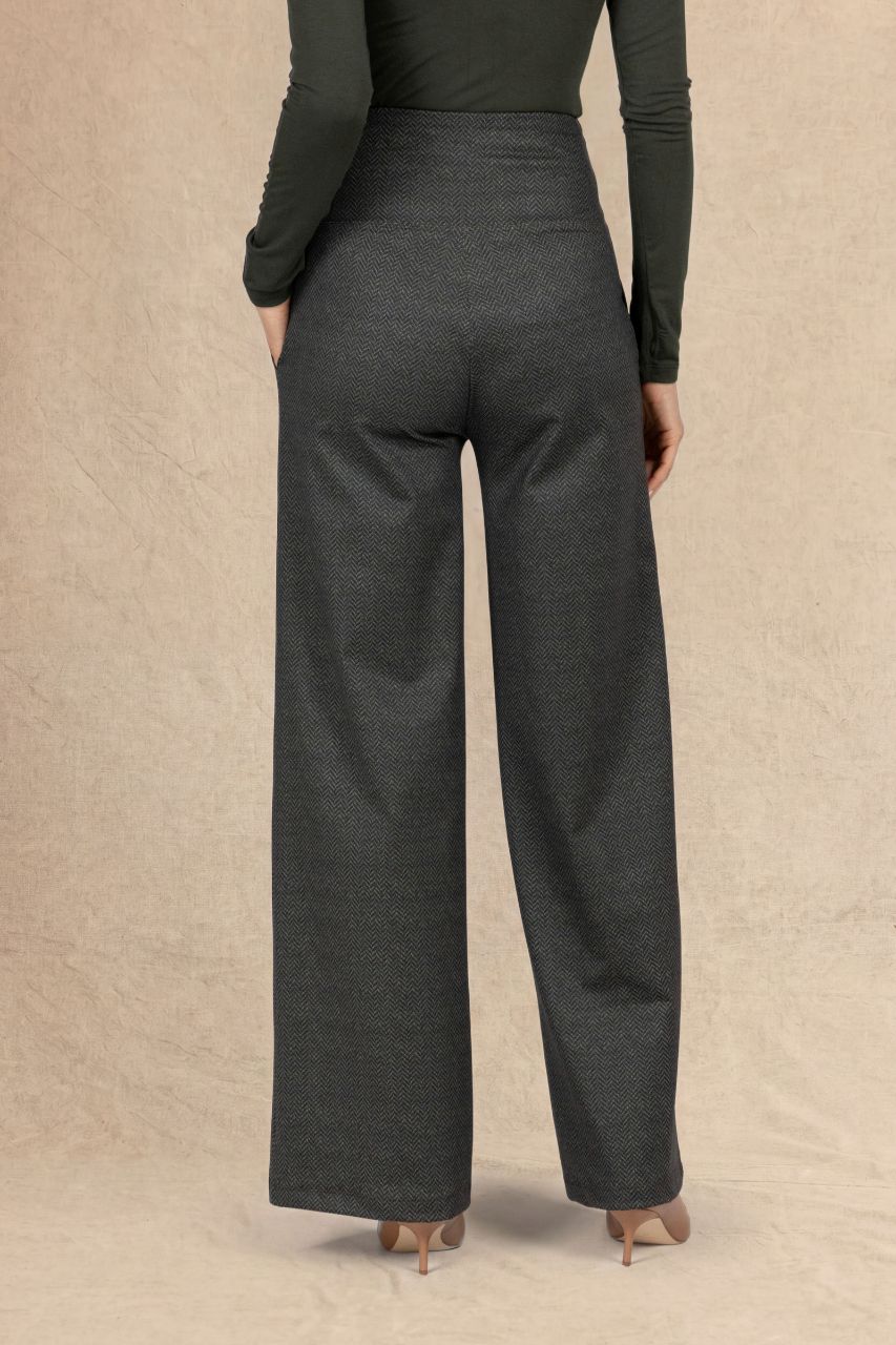 HIGH WAIST WIDE LEG PANT: OLIVE TWEED