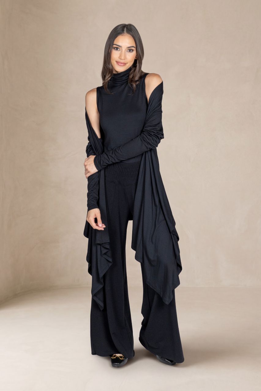 INFINITY WRAP CARDIGAN: BLACK