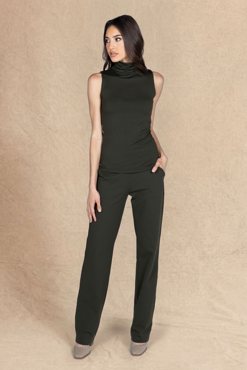 NINA STRAIGHT LEG PANT: LODEN GREEN