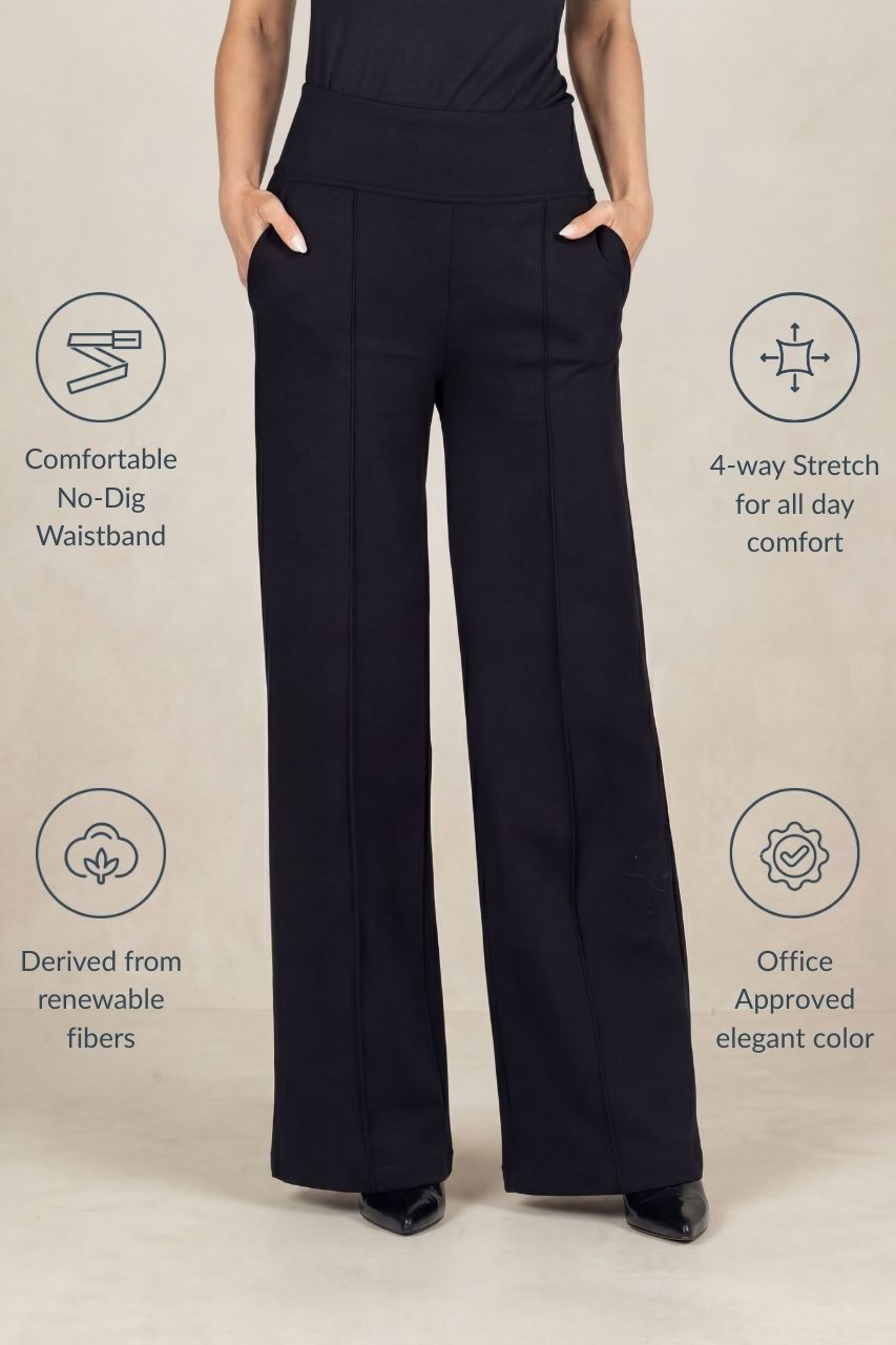 EXECUTIVE PANT: BLACK PONTE