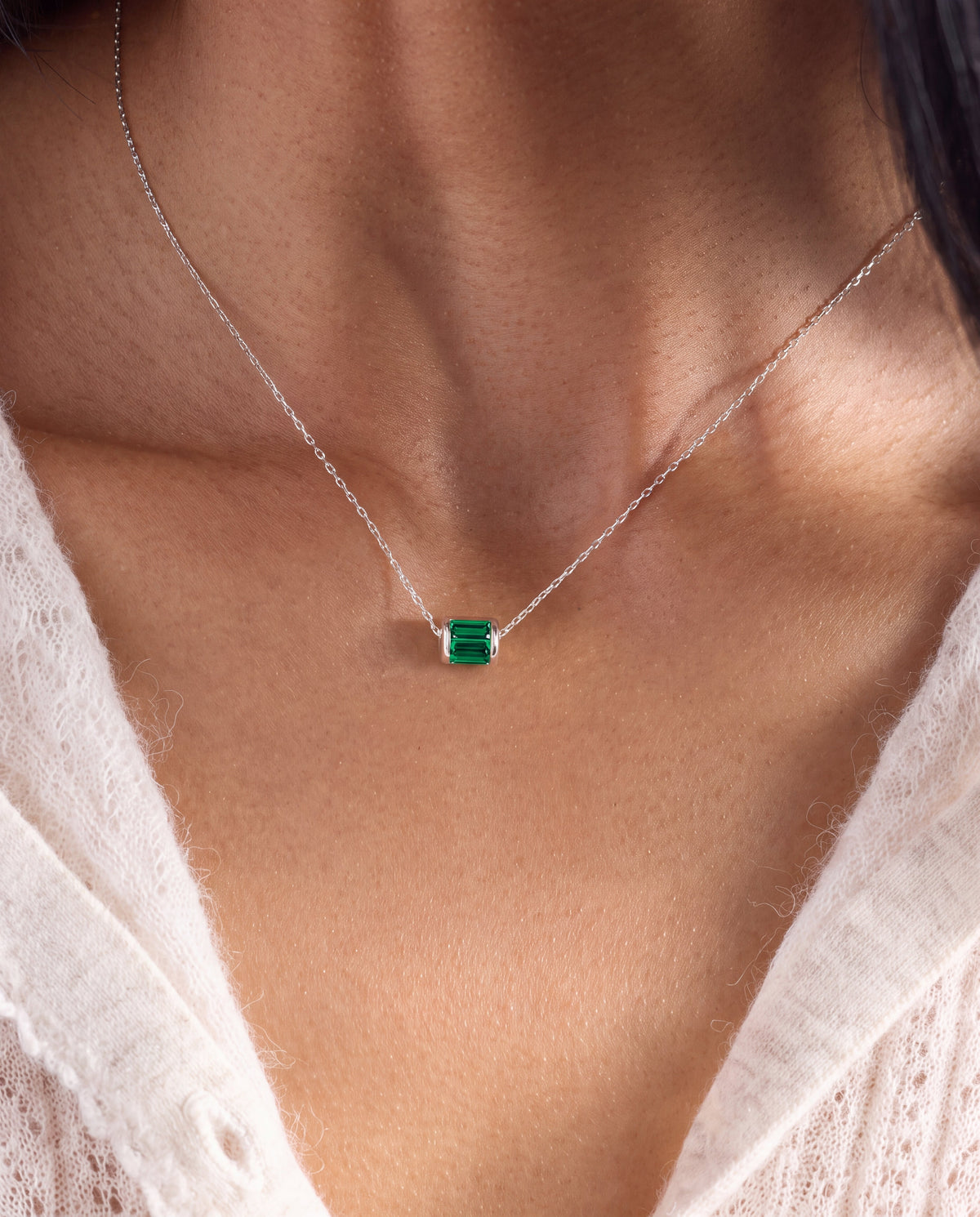 May Birthstone Precious Pendant Necklace