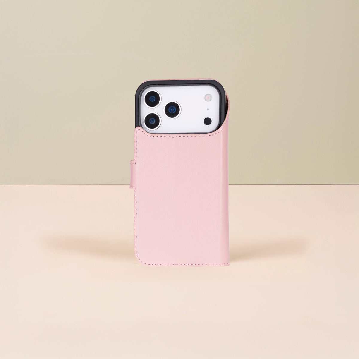 Leather iPhone 18 Pro Wallet Case – Pink - Austin