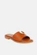 Vivi Blu - Amber Horseshoe Ornament Sandals - Cognac Leather