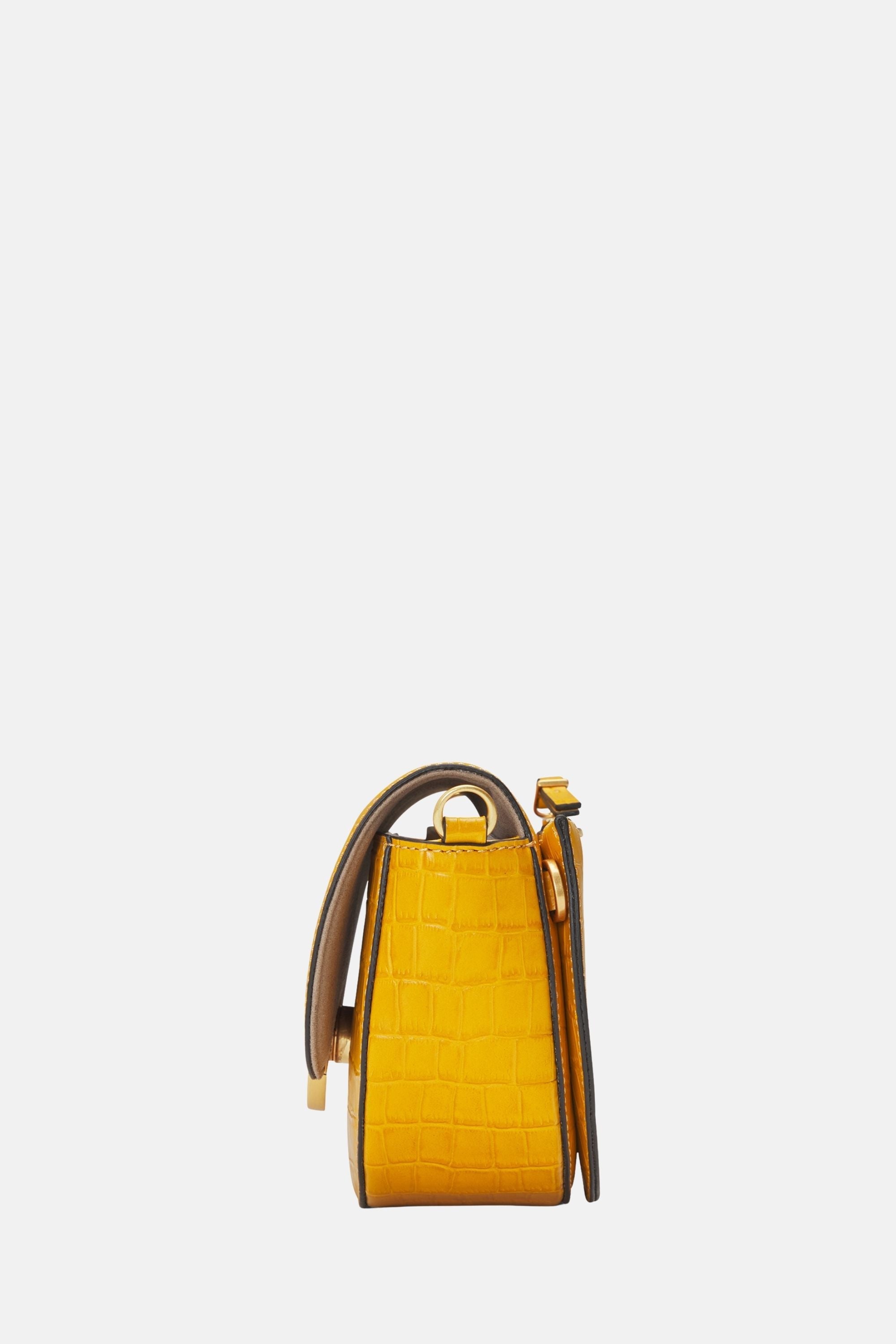 Oryany - Lottie Croco Saddle Crossbody - Small - Shadow Yellow Leather