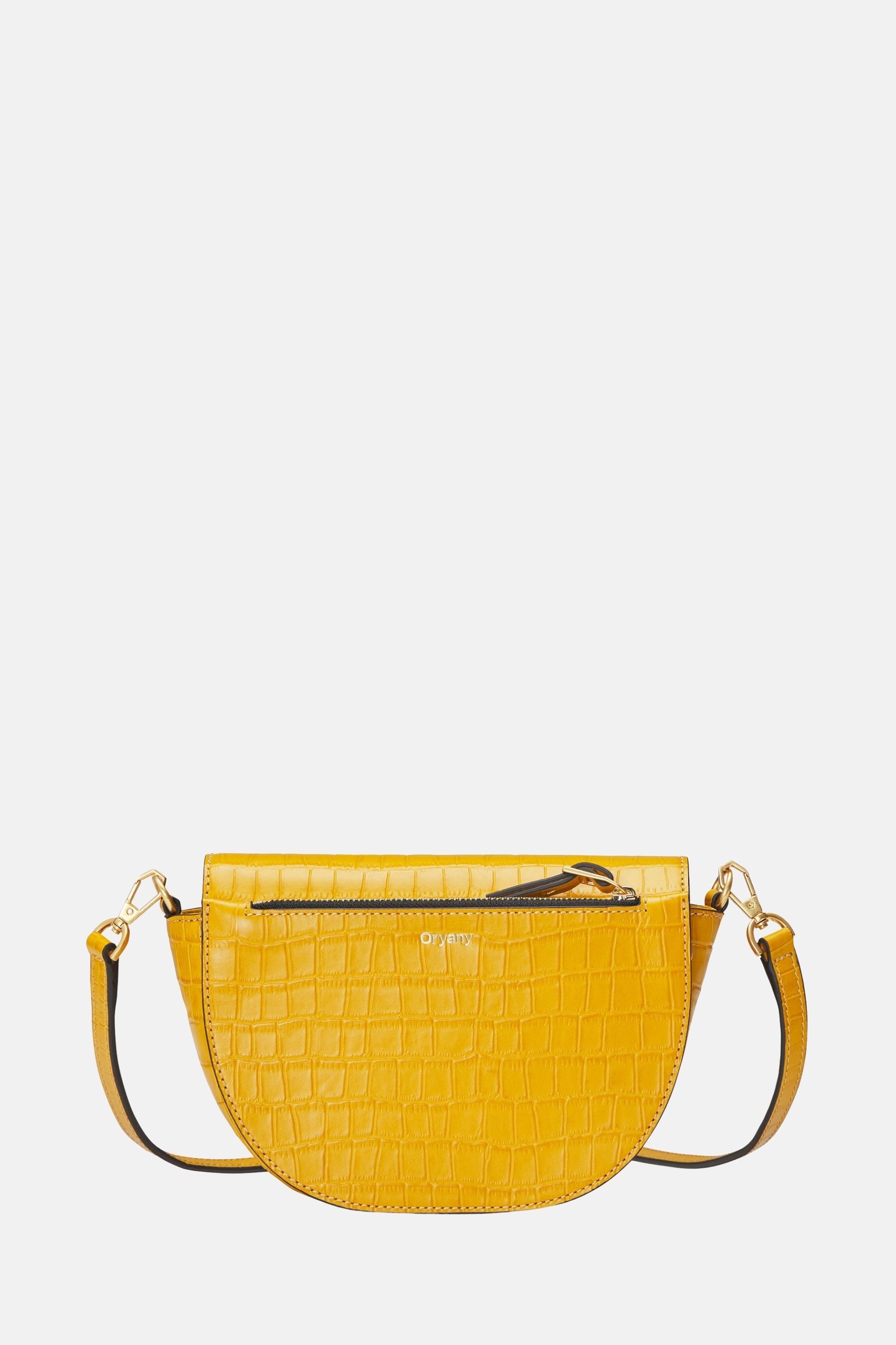 Oryany - Lottie Croco Saddle Crossbody - Small - Shadow Yellow Leather