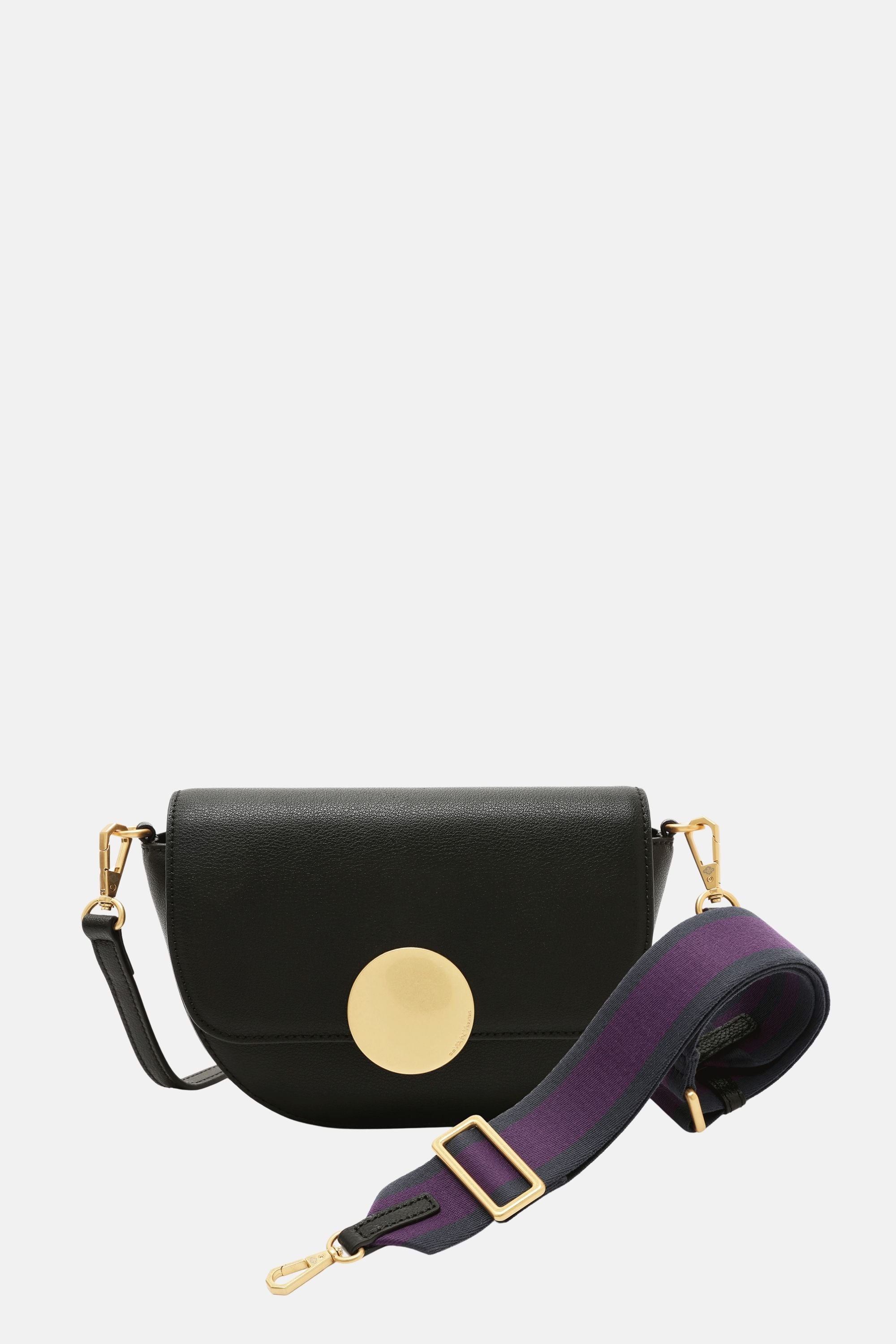 Oryany - Lottie Saddle Crossbody Small Handbags - Black Leather