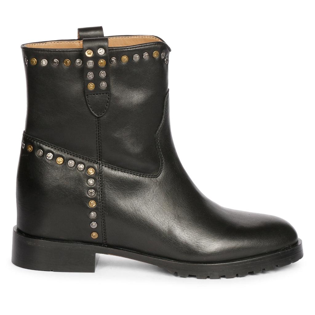 Saint G | Noemi Black Leather Ankle Boots