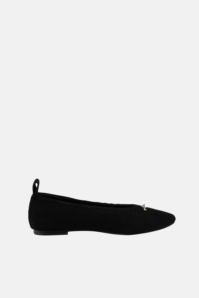 JELAVU Nova Corduroy Pointed-Toe Ballet Flat in Black - image 4
