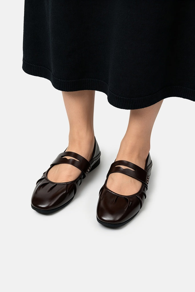 JELAVU Blair Penny Loafer Ballet Flat in Coffee Brown - image 6