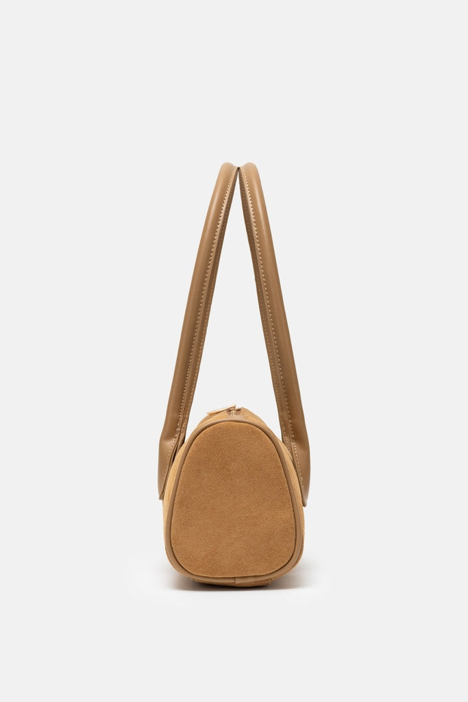 Jelavu Seville Suede Barrel Shoulder Bag in Beige - image 3