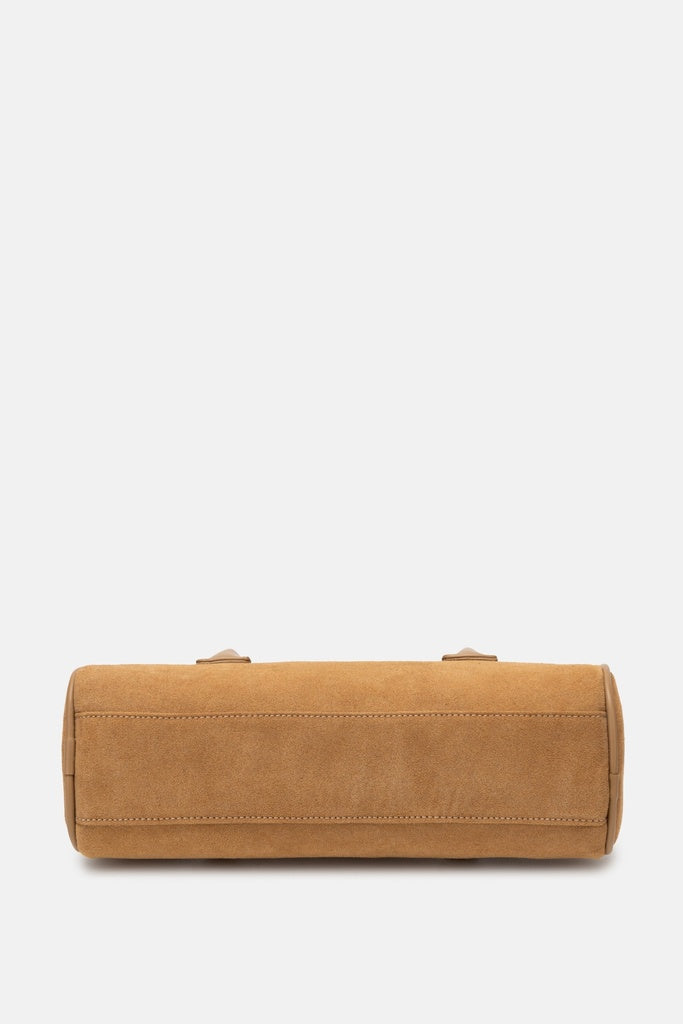 Jelavu Seville Suede Barrel Shoulder Bag in Beige - image 4
