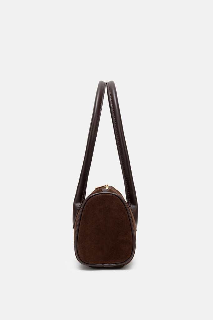 Jelavu Seville Suede Barrel Shoulder Bag in Chocolate - image 3