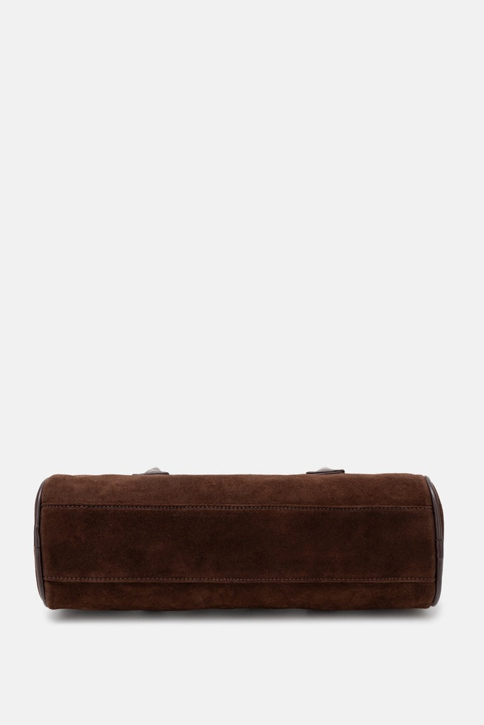 Jelavu Seville Suede Barrel Shoulder Bag in Chocolate - image 4