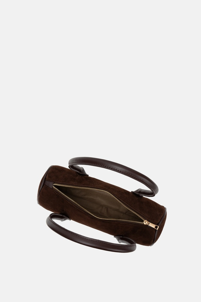 Jelavu Seville Suede Barrel Shoulder Bag in Chocolate - image 5