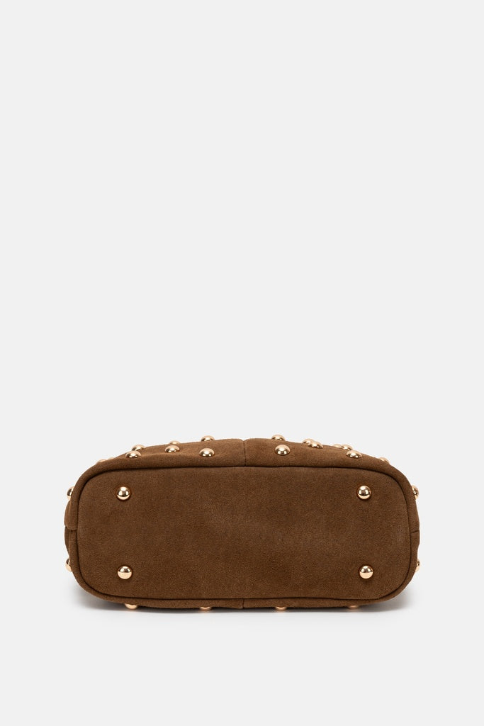 Jelavu Roma Studded Suede Top Handle Bag in Chestnut - image 4