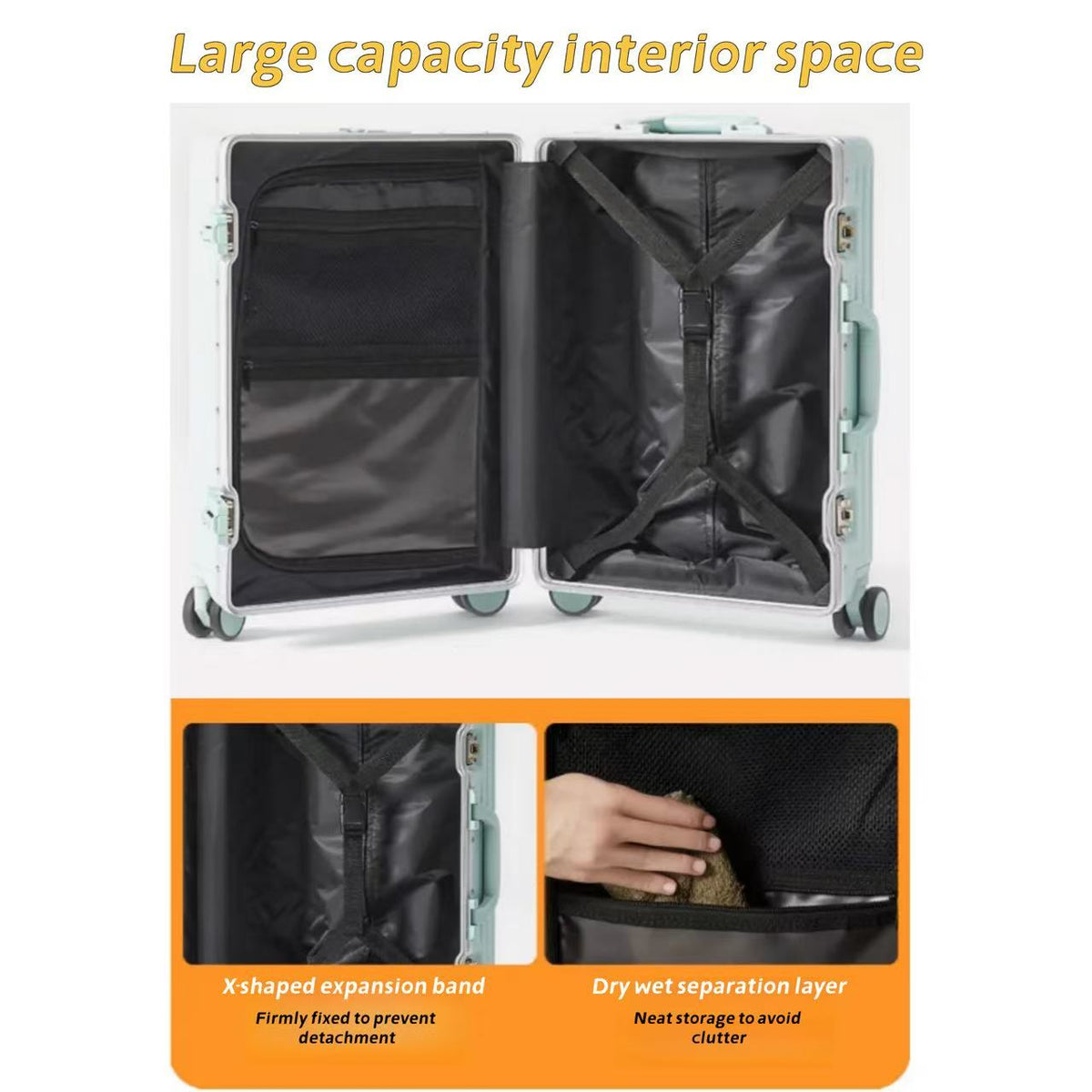 Aluminum Frame Front-Opening Spinner Luggage
