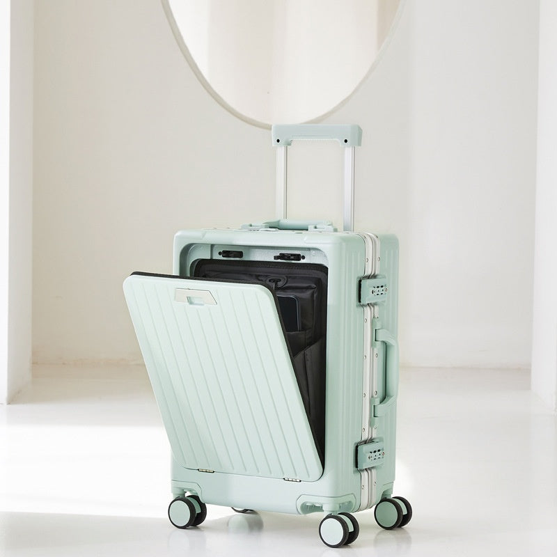 Aluminum Frame Front-Opening Spinner Luggage