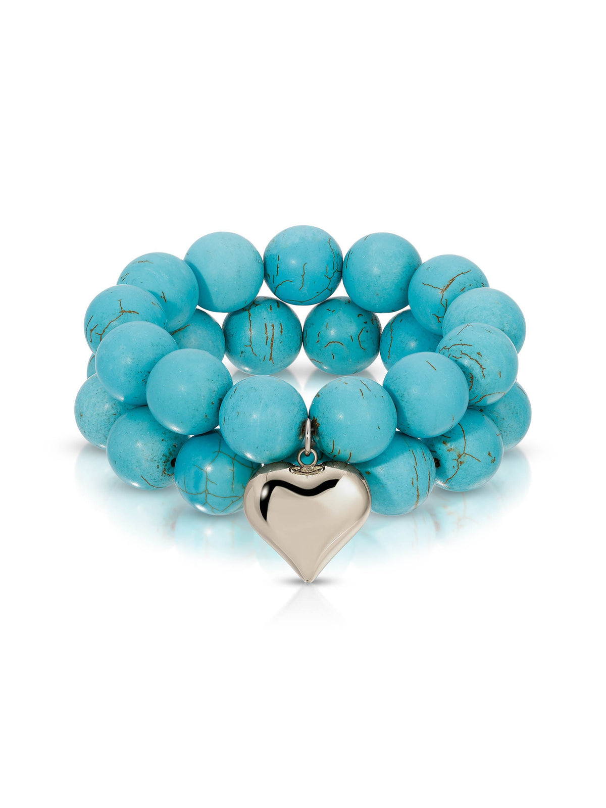 Luck and Love Turquoise Heart Bracelet Set