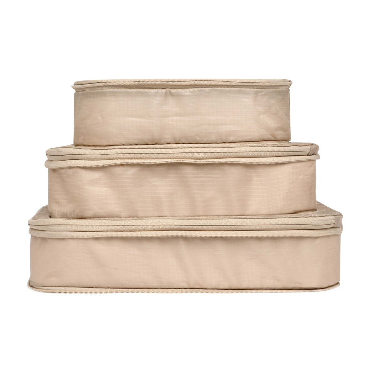Compression Packing Cubes – Recycled Nylon – 3-pack – Taupe