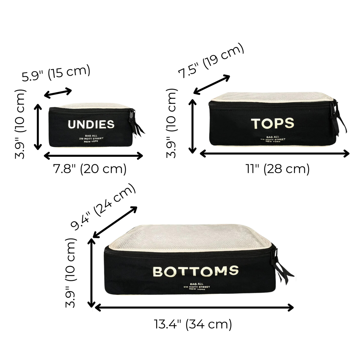 Best Packing Cubes, 3-pack – Black