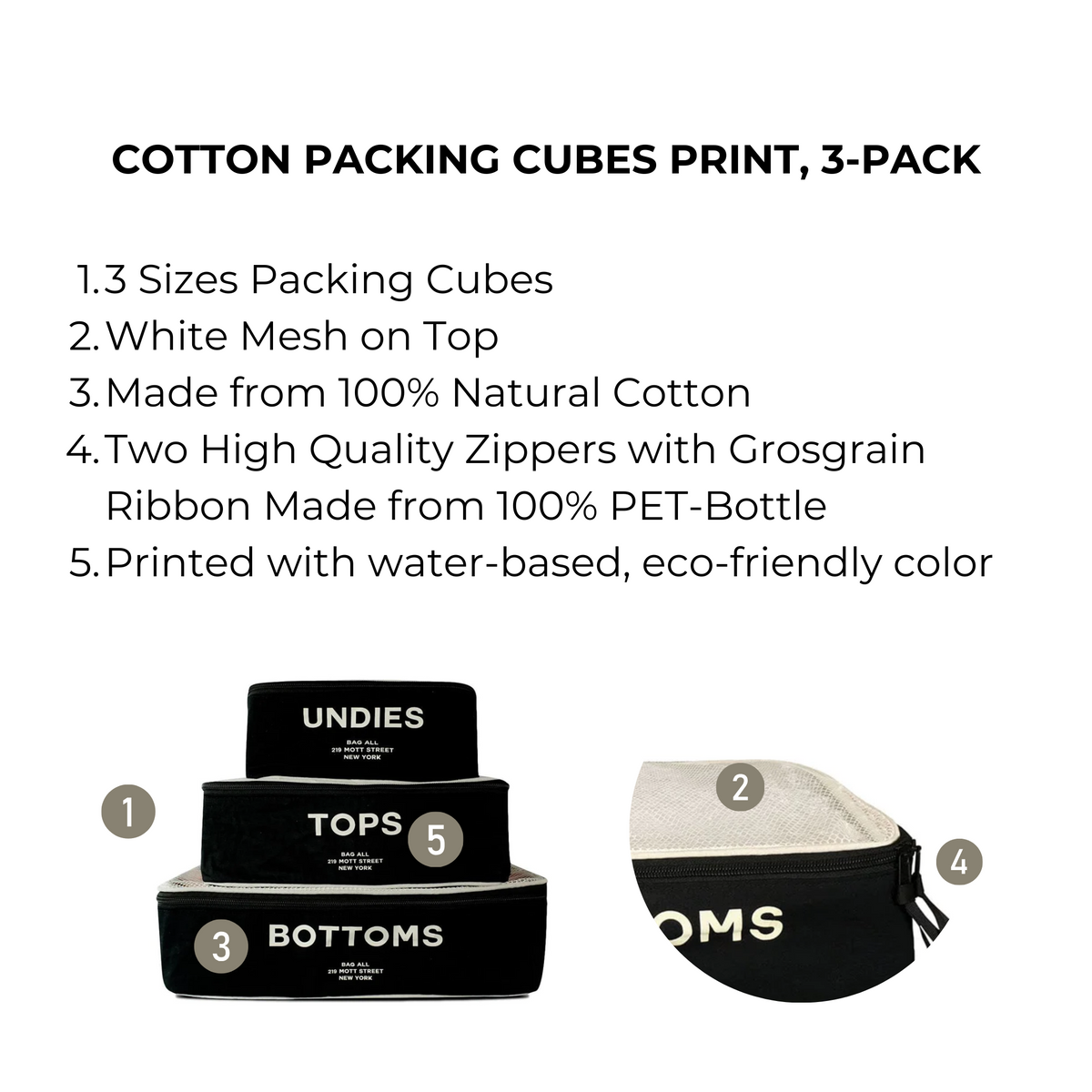 Best Packing Cubes, 3-pack – Black