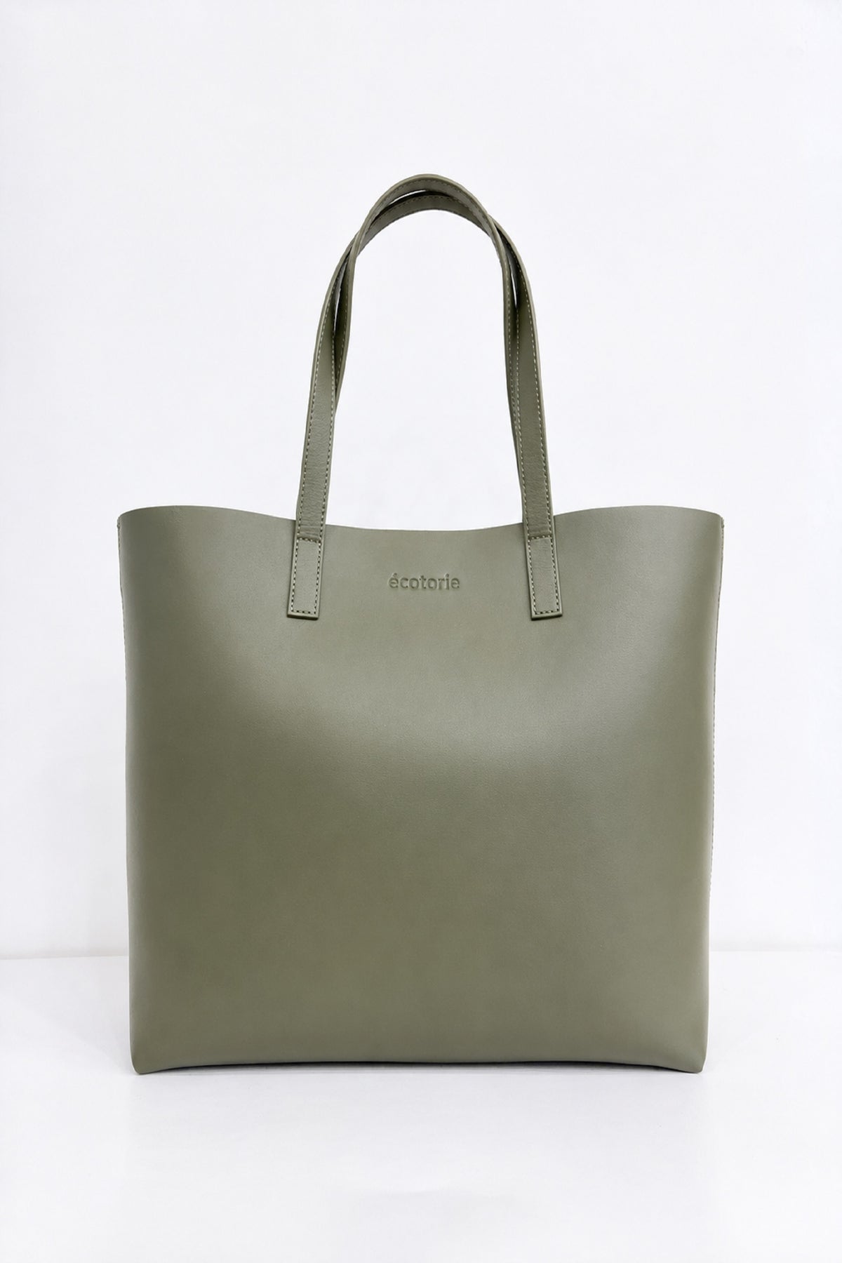 Ecotorie Agatha Leather Tote Bag-Dark Moss