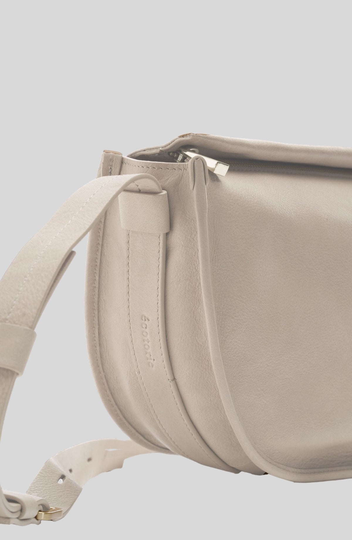 Ecotorie Dora Leather Crossbody Bag-Warm White