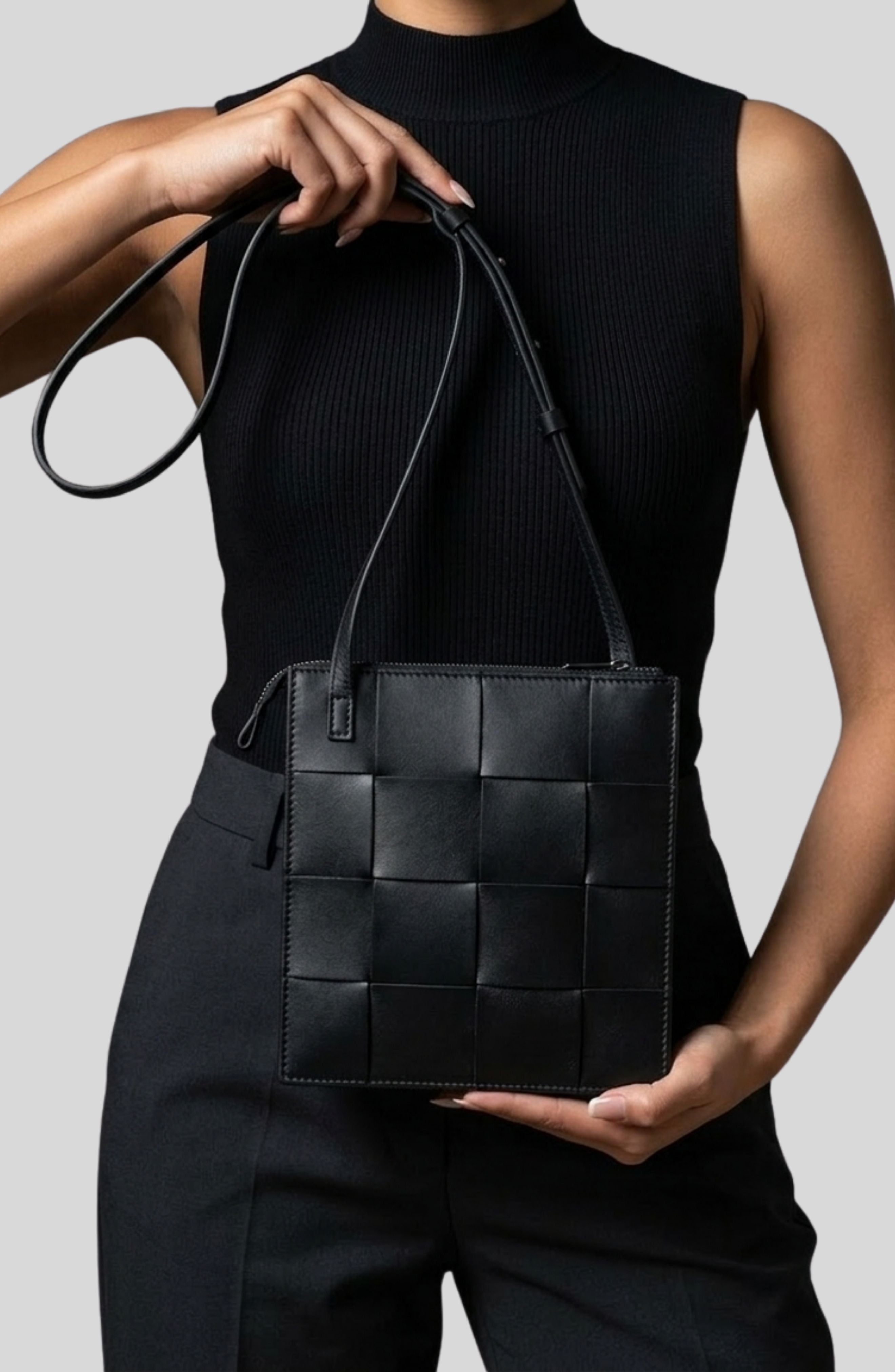Ecotorie - Polly Black Woven Crossbody Bag