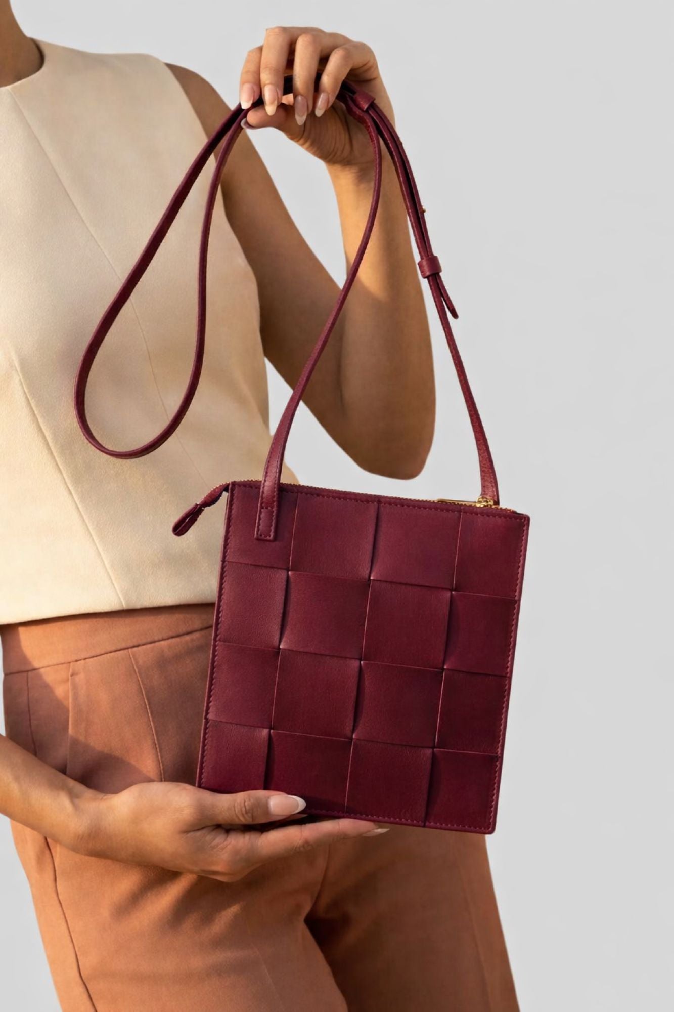 Ecotorie - Polly Wine Woven Crossbody Bag
