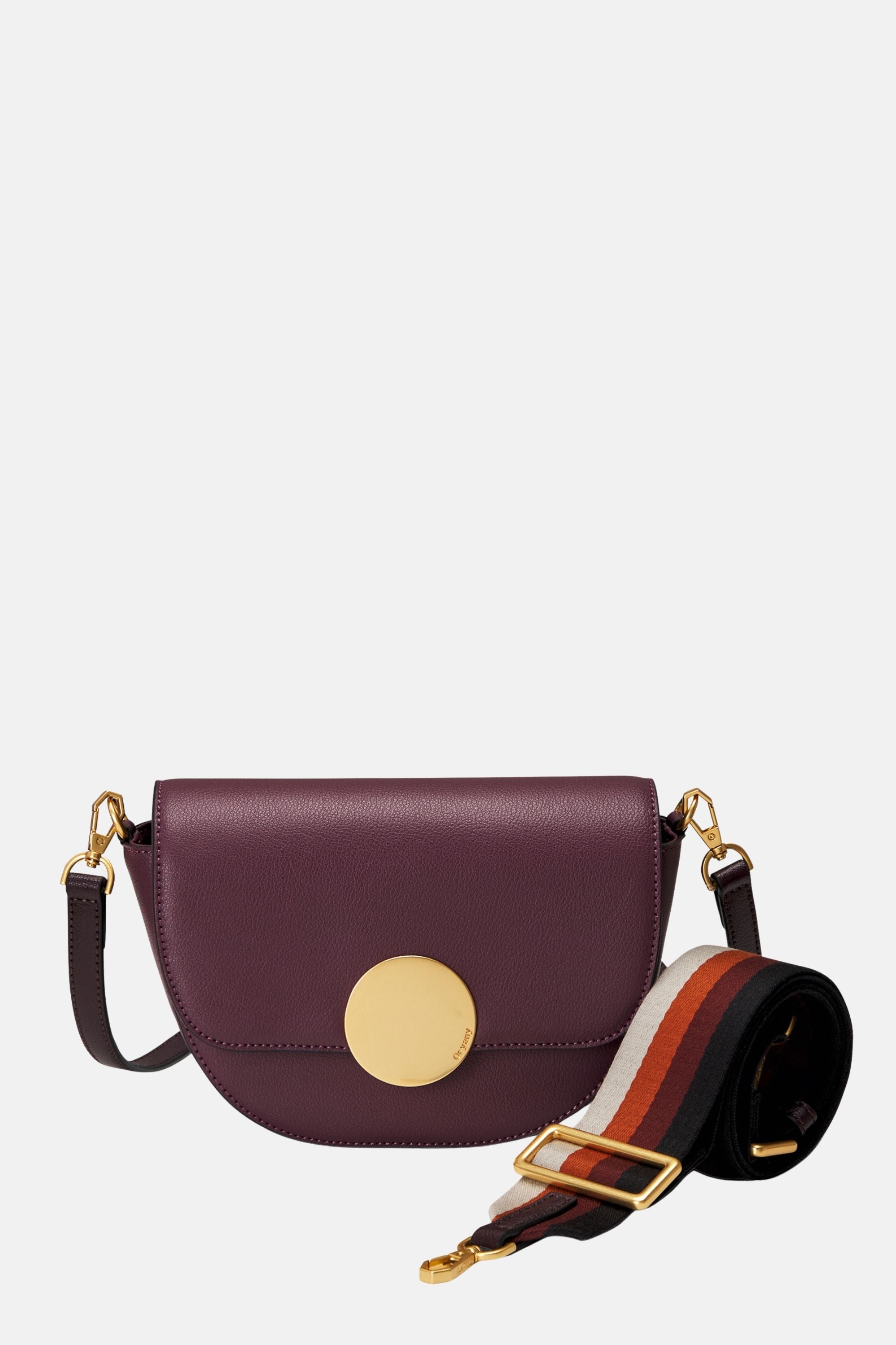 Oryany - Lottie Saddle Crossbody Small Handbags - Eggplant / One size