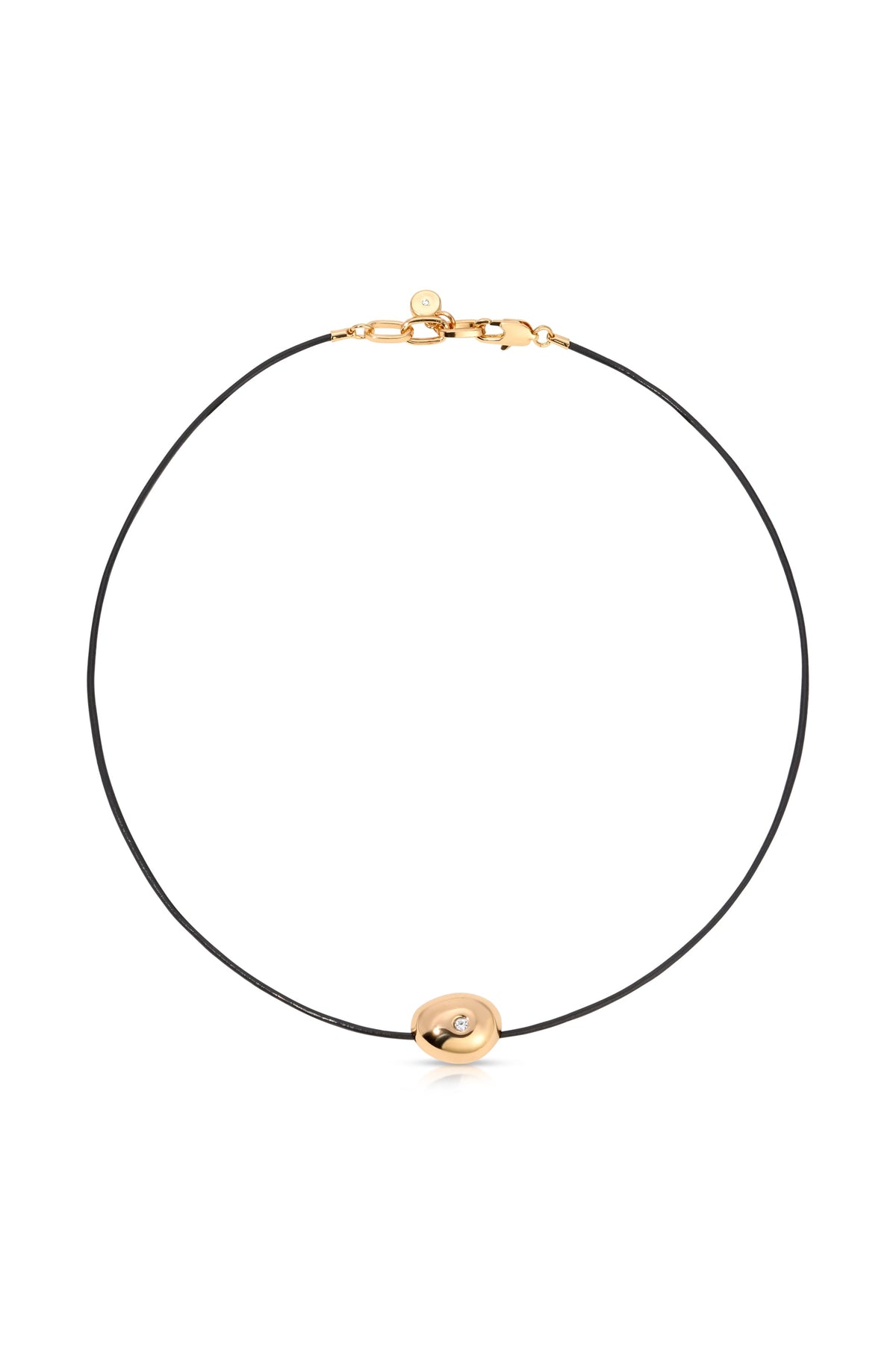Polished Pebble Leather Pendant Necklace