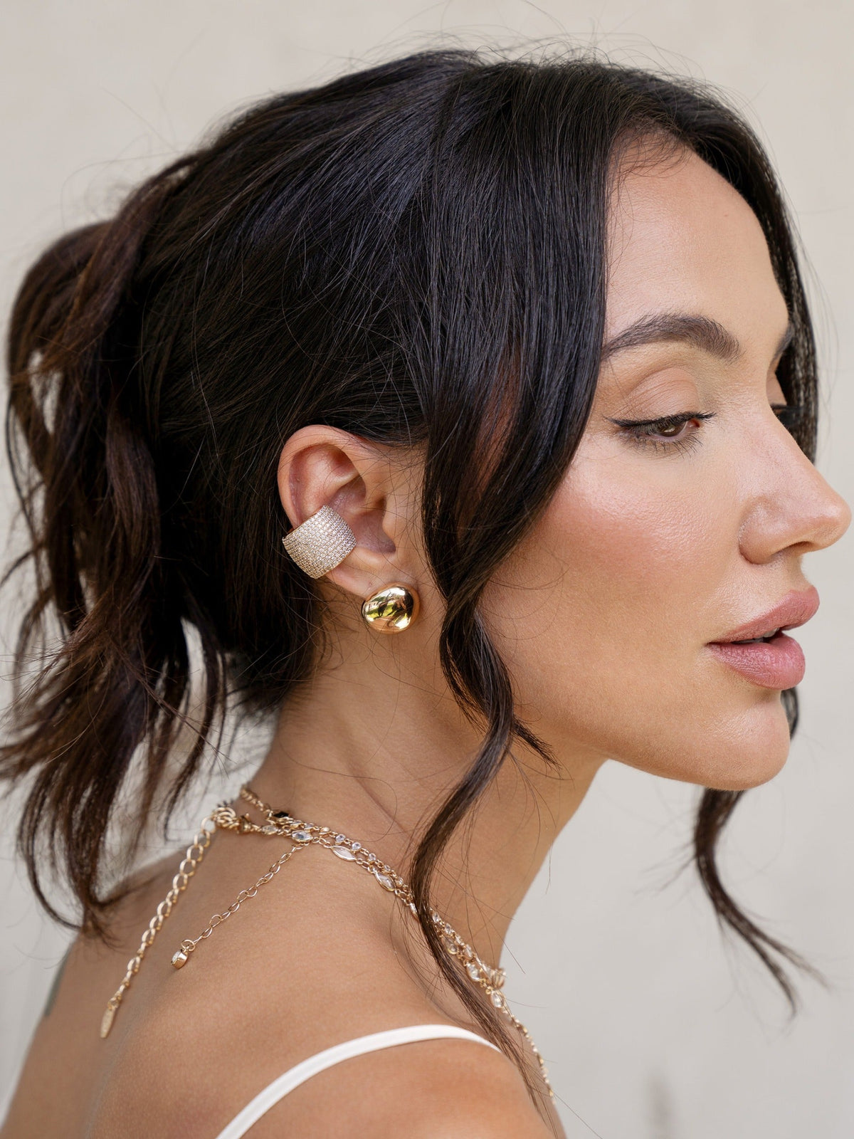 Crystal Statement Chunky Ear Cuff