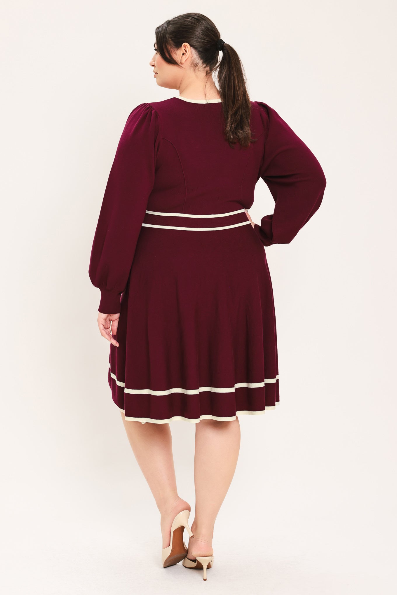 MERLOT IVORY MOMENT SWEATER MINI DRESS