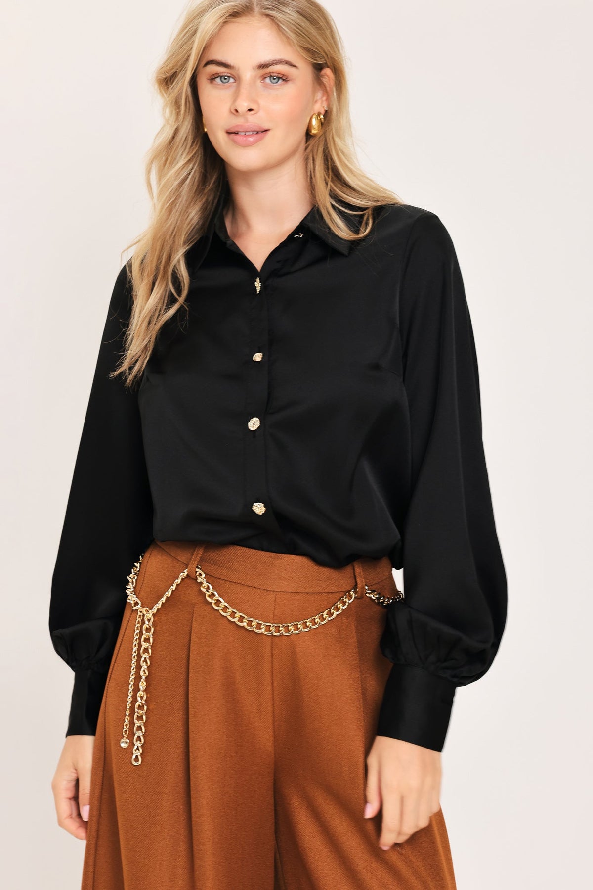 BLACK ORBIT WOVEN TOP