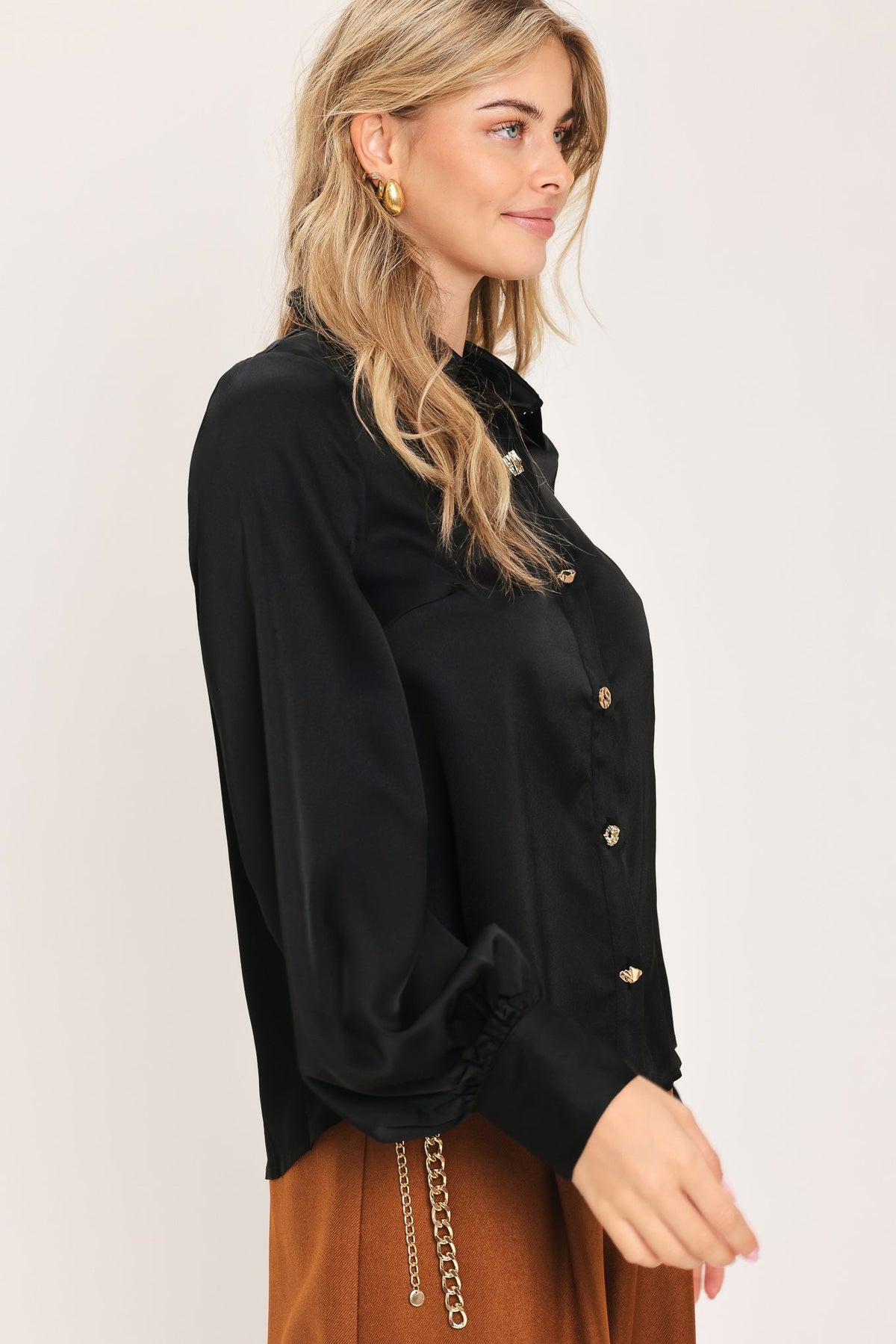 BLACK ORBIT WOVEN TOP
