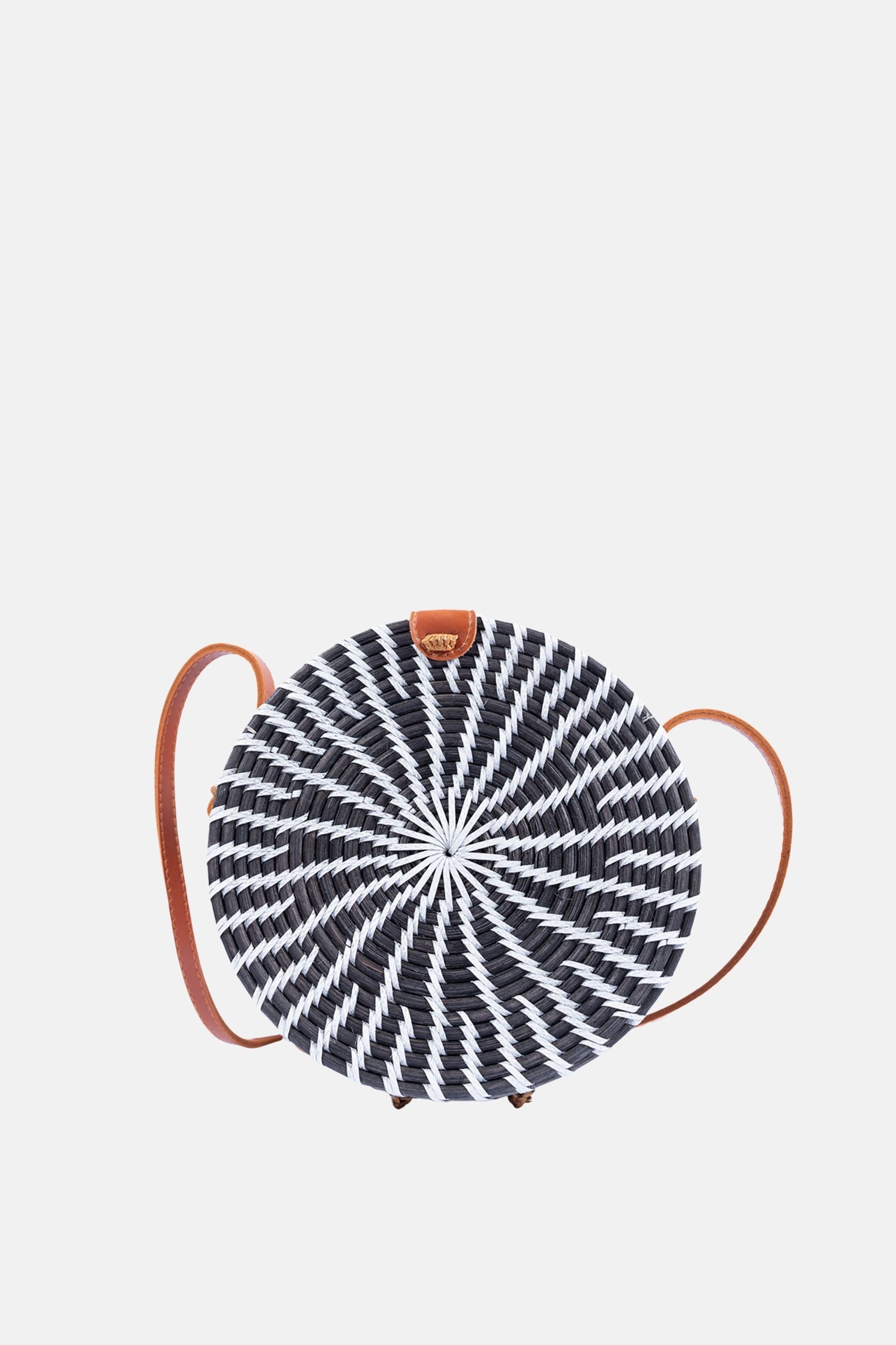 Jelavu - Ata Bali - Small Rattan Crossbody - Black / White