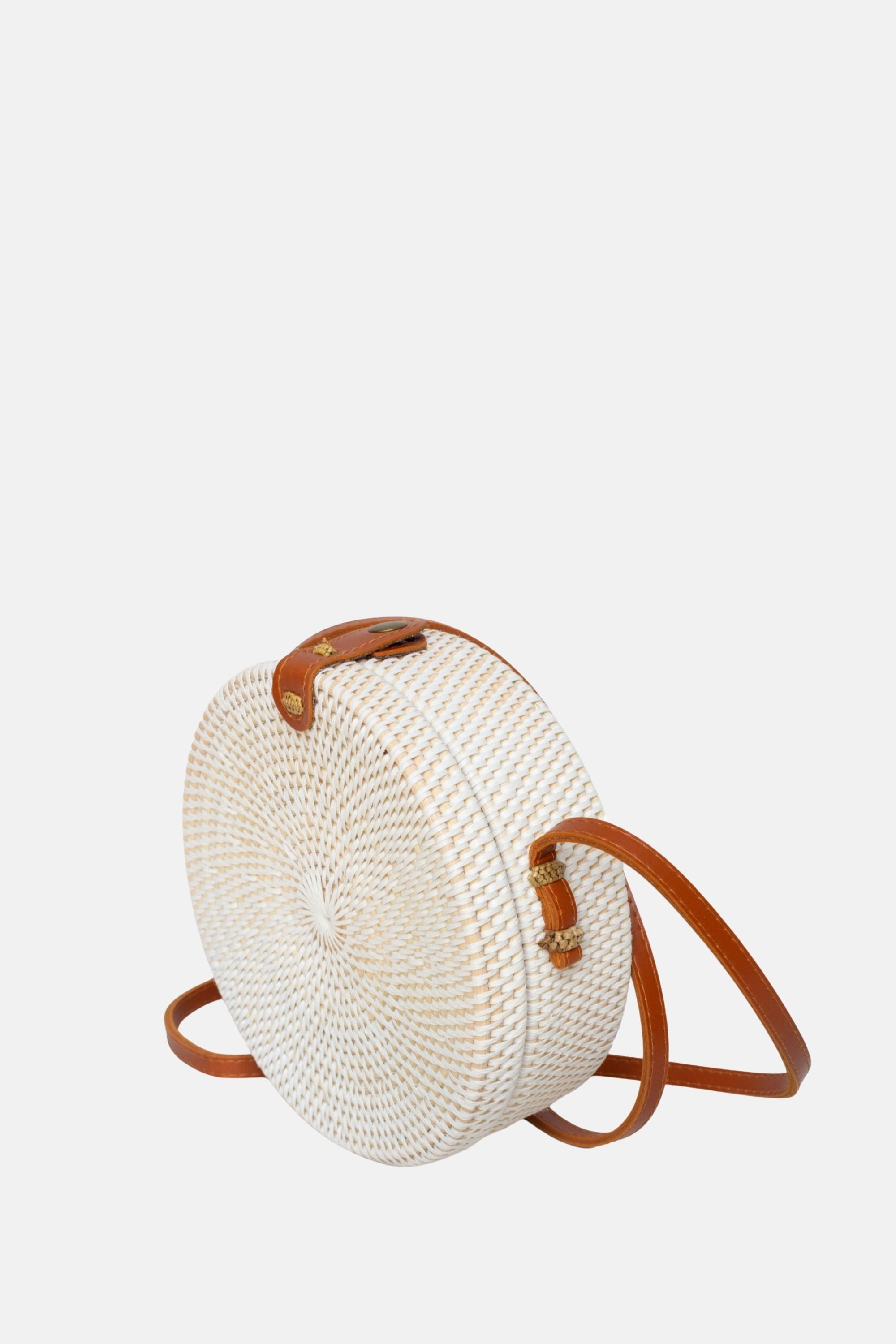 Jelavu - Ata Bali - Small Rattan Crossbody - White