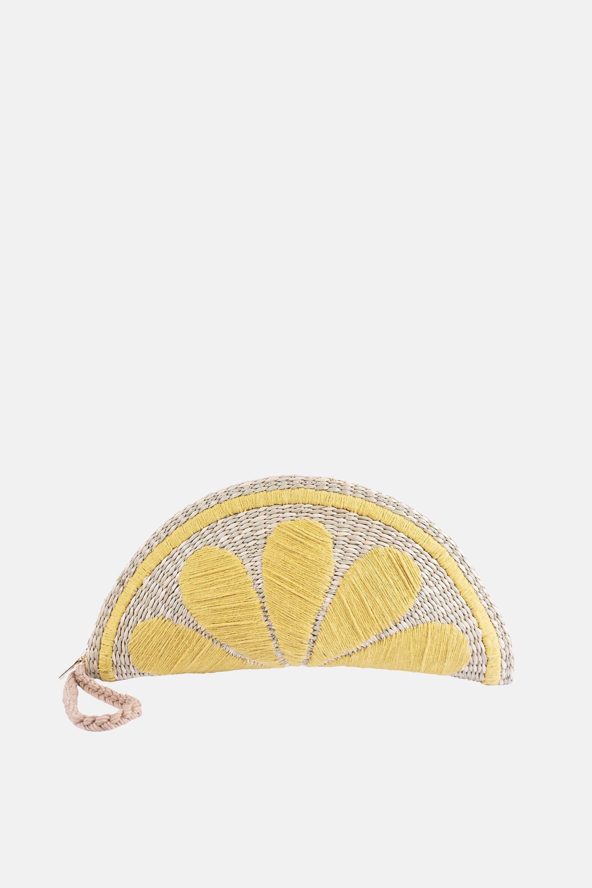 Jelavu - Capri Fruit Embroidery Clutch - Lemon