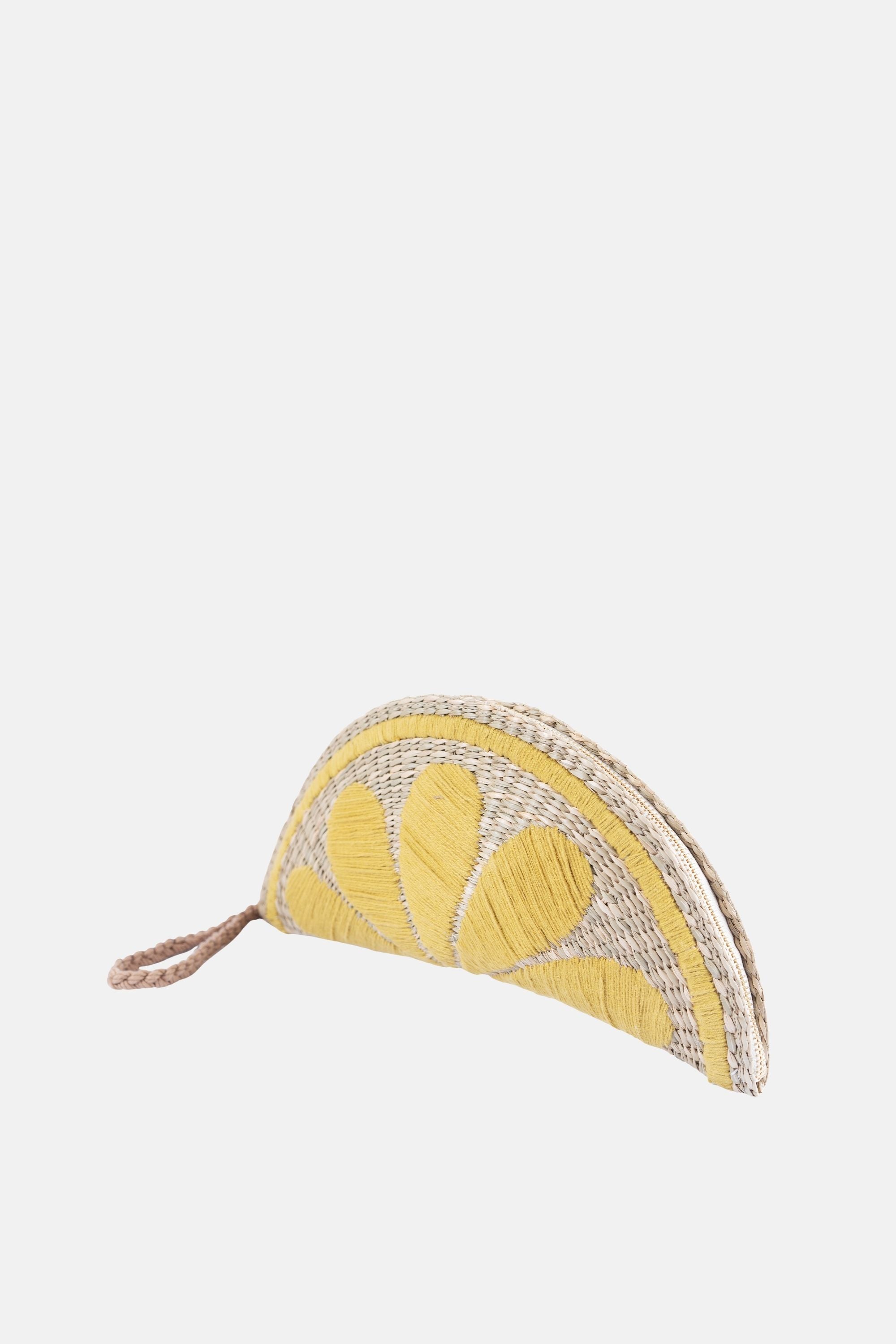 Jelavu - Capri Fruit Embroidery Clutch - Lemon