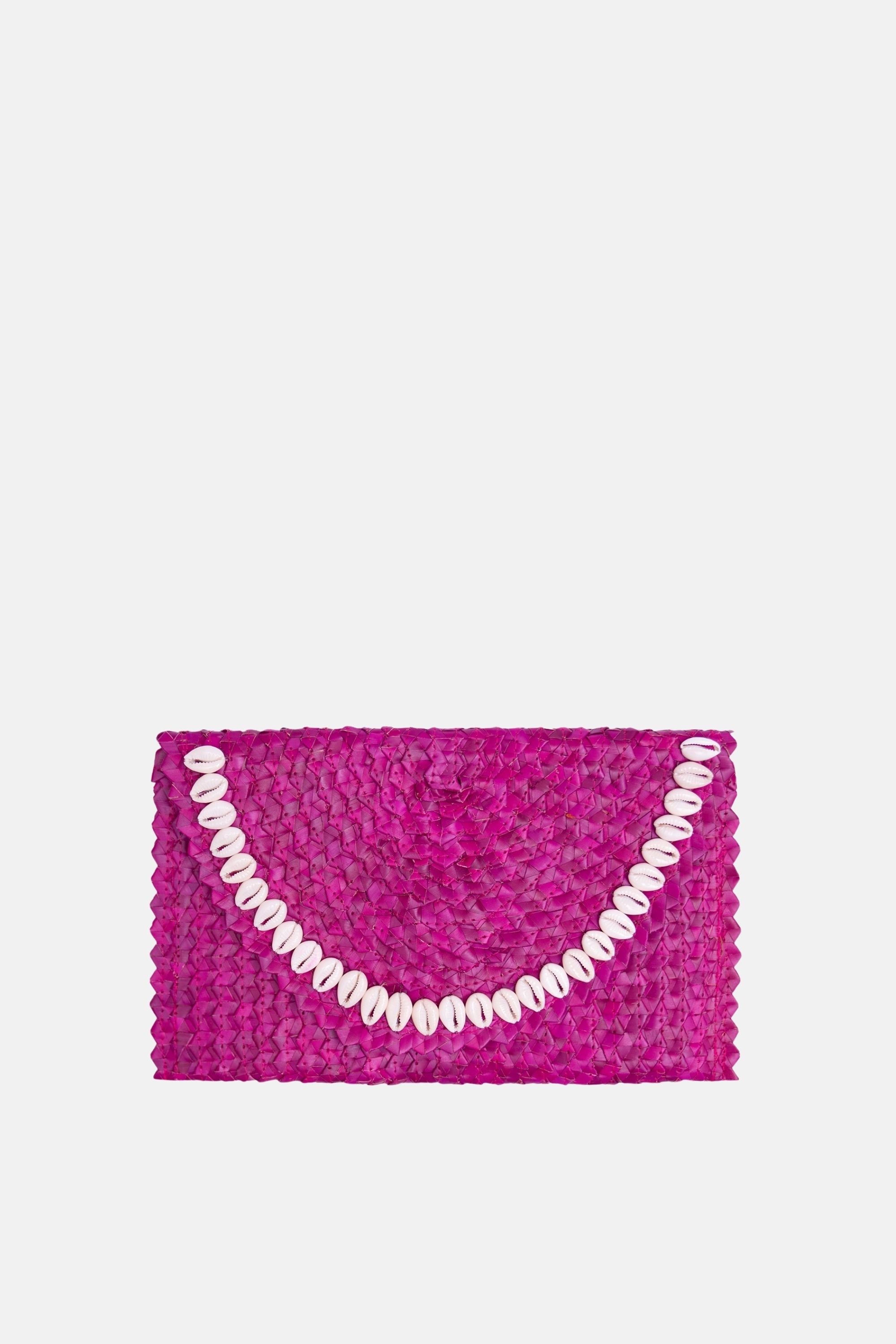Jelavu - Coco Natural Shell Small Clutch - Fuschia