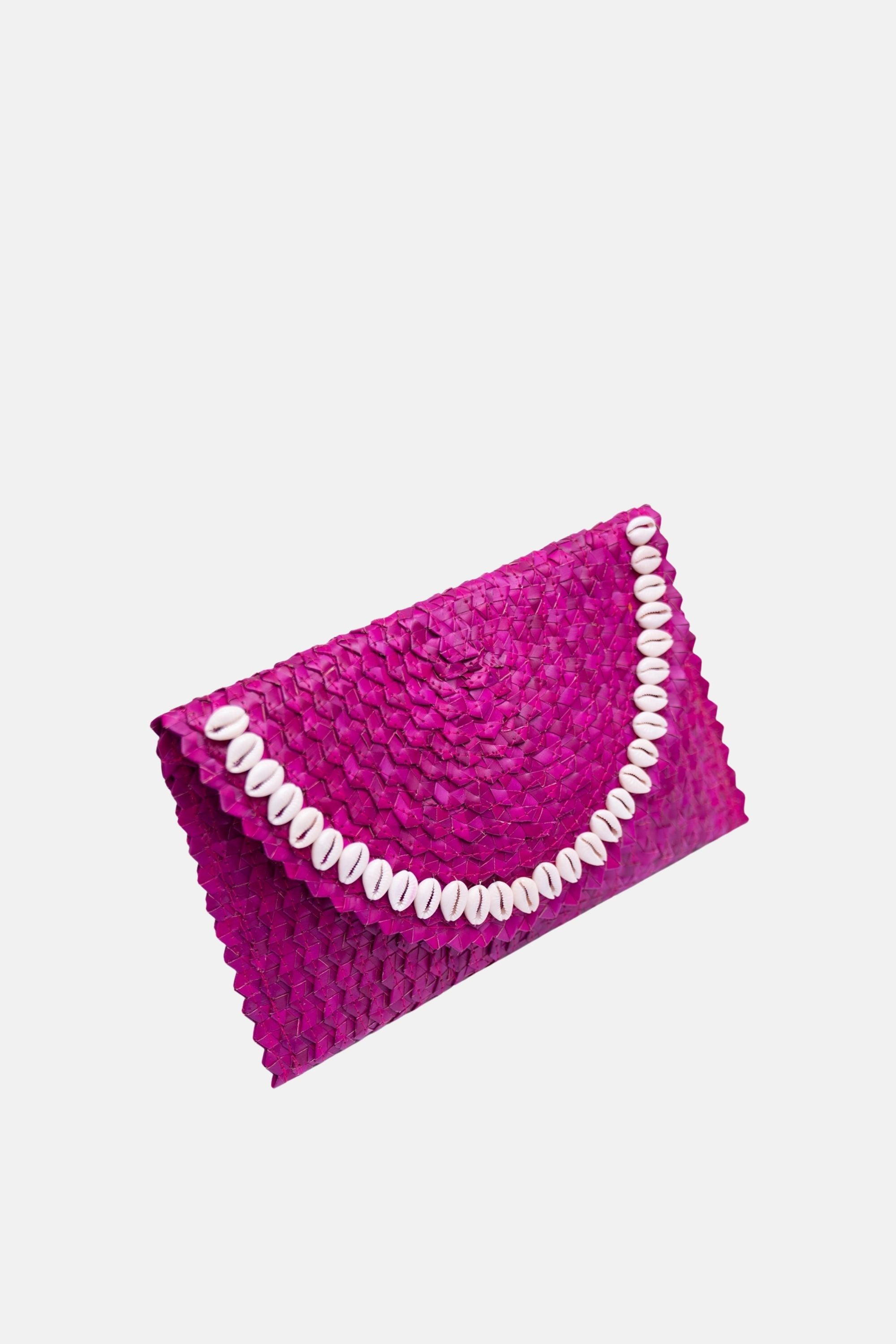 Jelavu - Coco Natural Shell Small Clutch - Fuschia