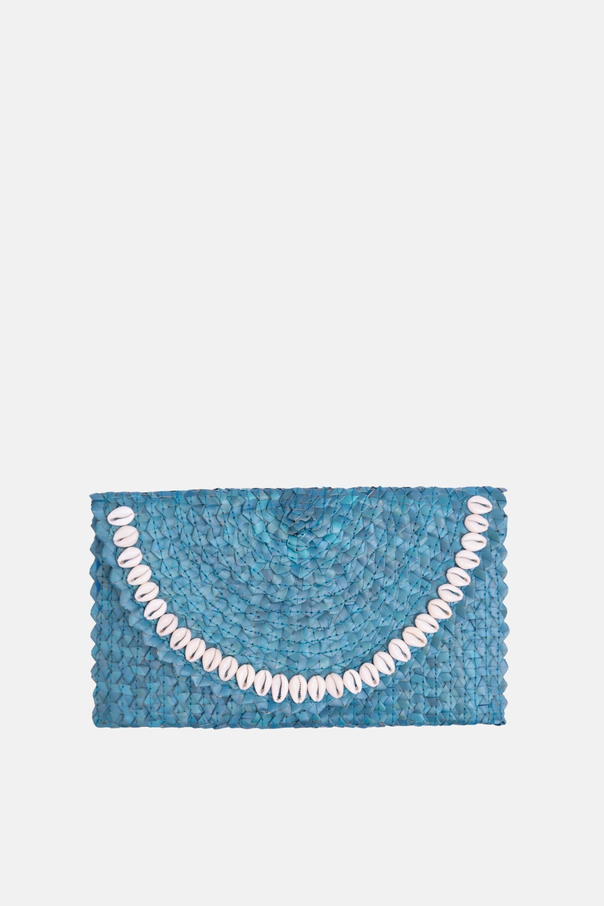 Coco Natural Shell Small Clutch - Turquoise