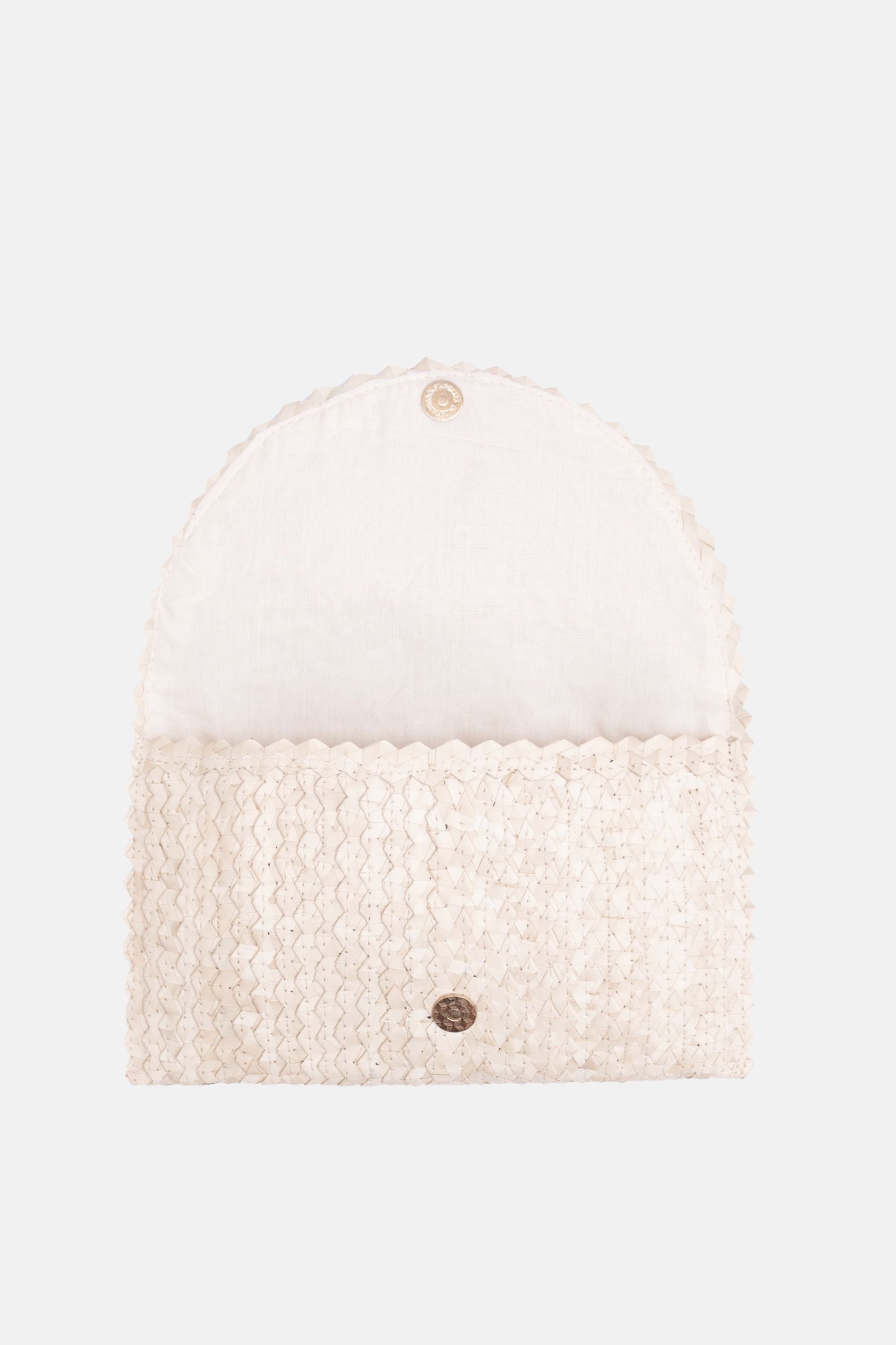Coco Natural Shell Small Clutch - White