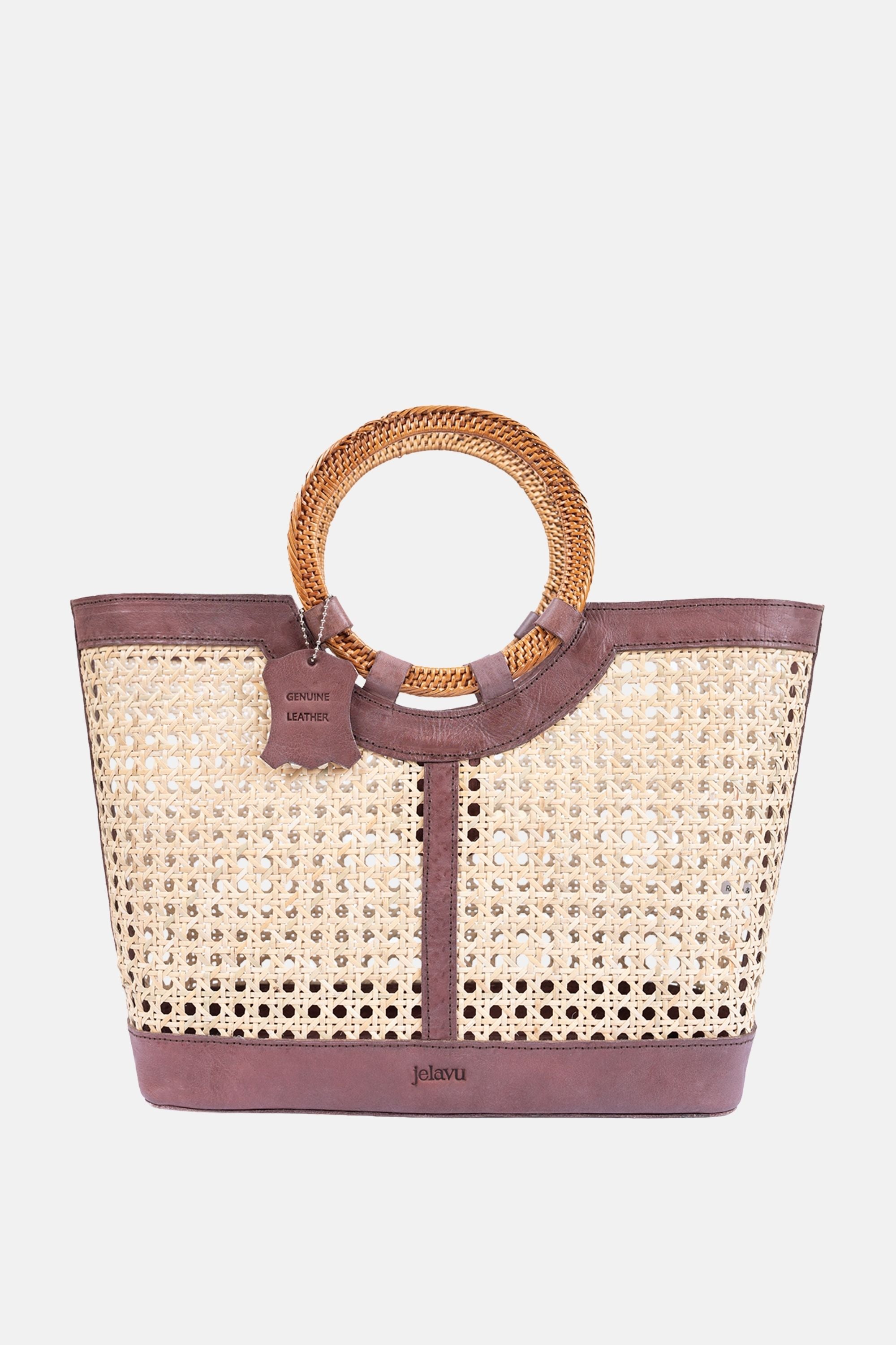 Jelavu - Hilton Round Handle Cane Large Satchel - Chocolate Leather