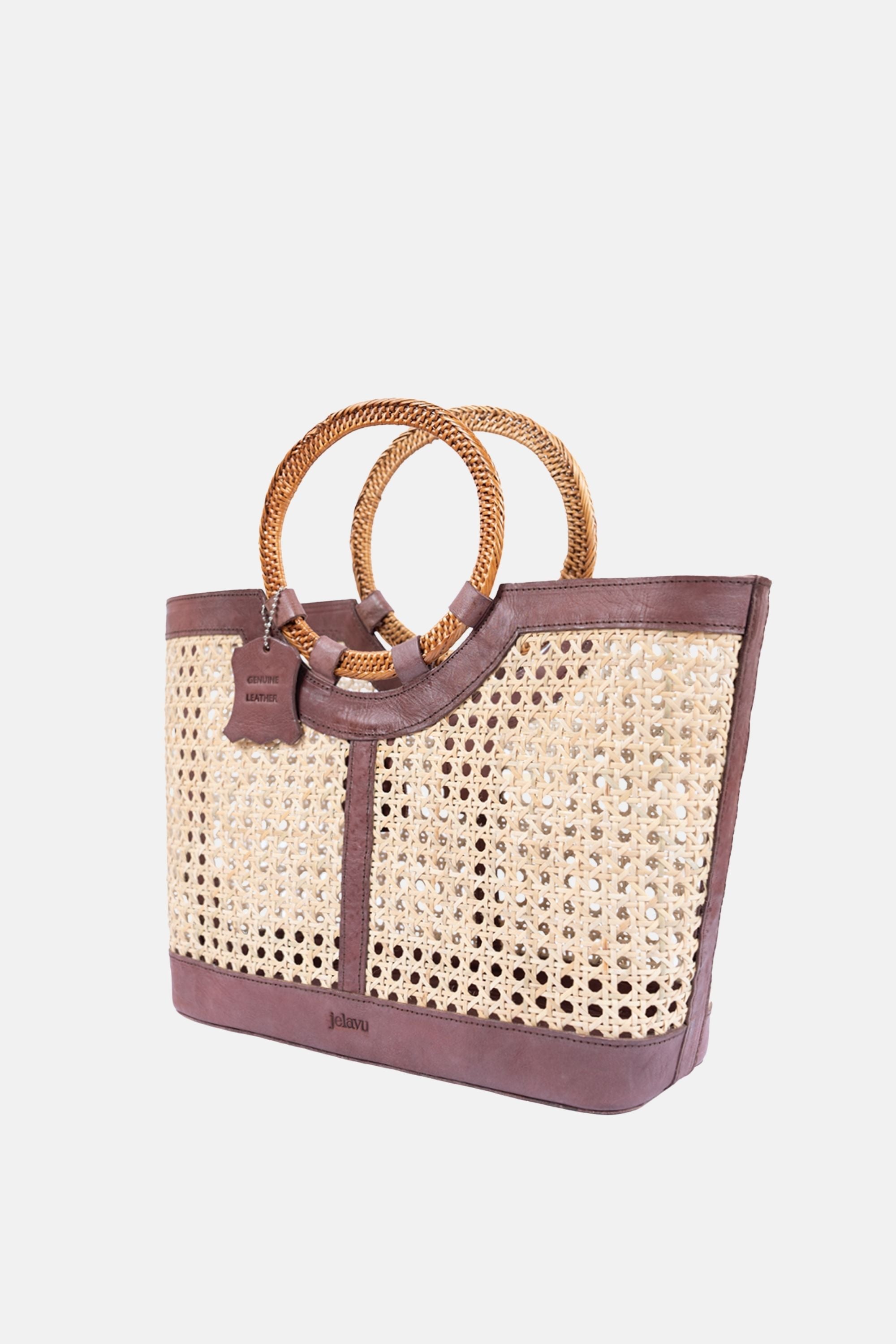 Jelavu - Hilton Round Handle Cane Large Satchel - Chocolate Leather