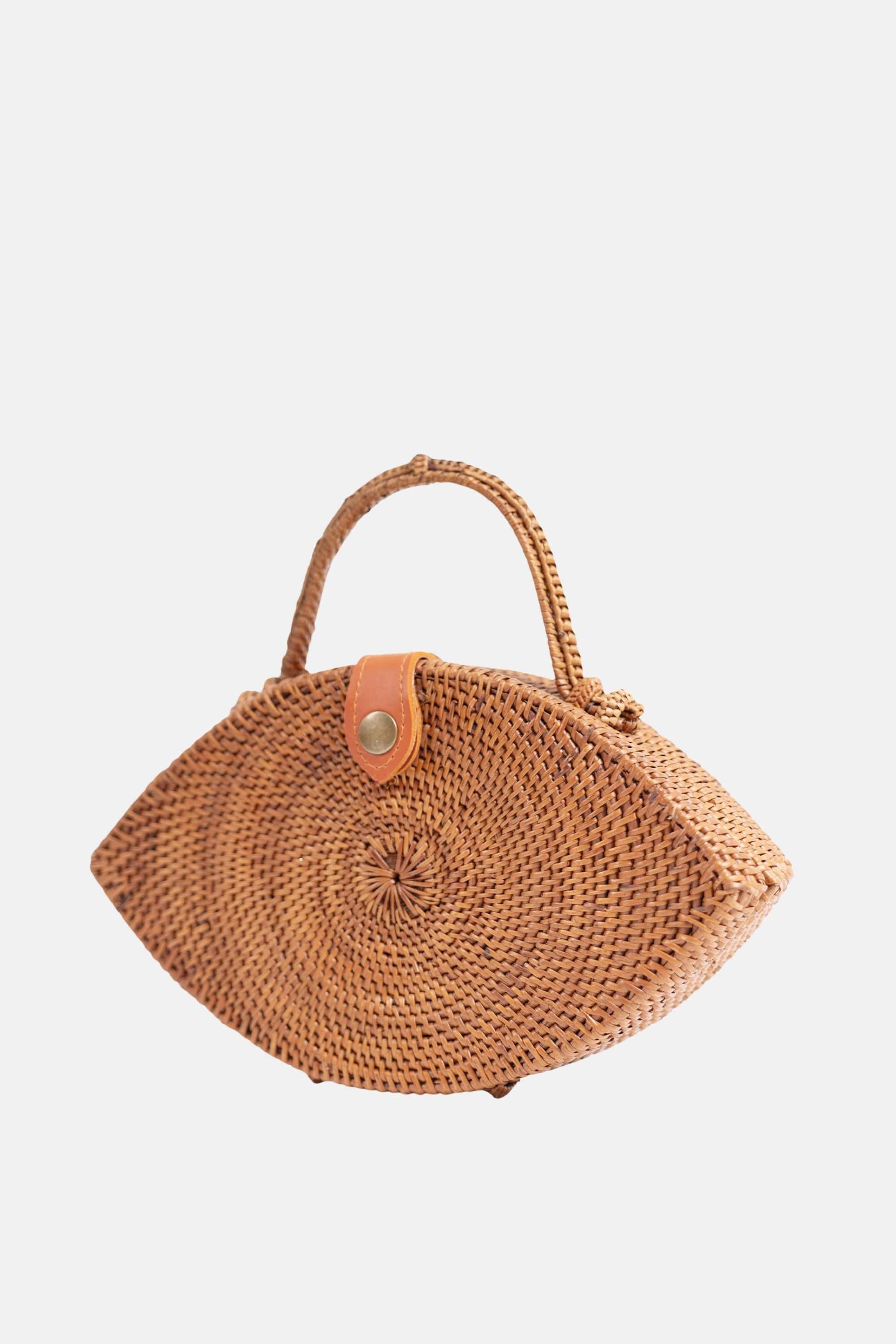 Jelavu - Iris Natural Top Handle Rattan Bag