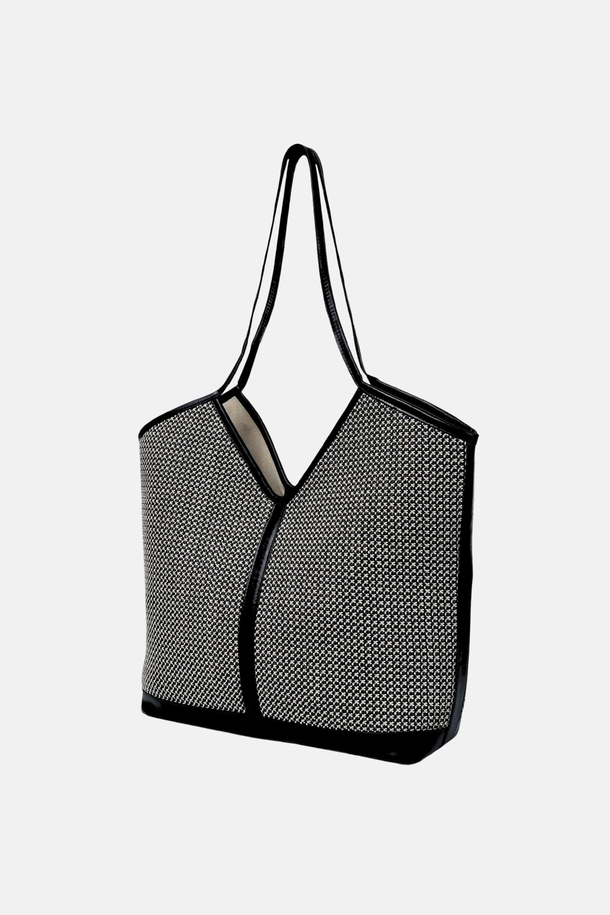 Jelavu - Lilliana Large Raffia Tote - Black Leather Trim