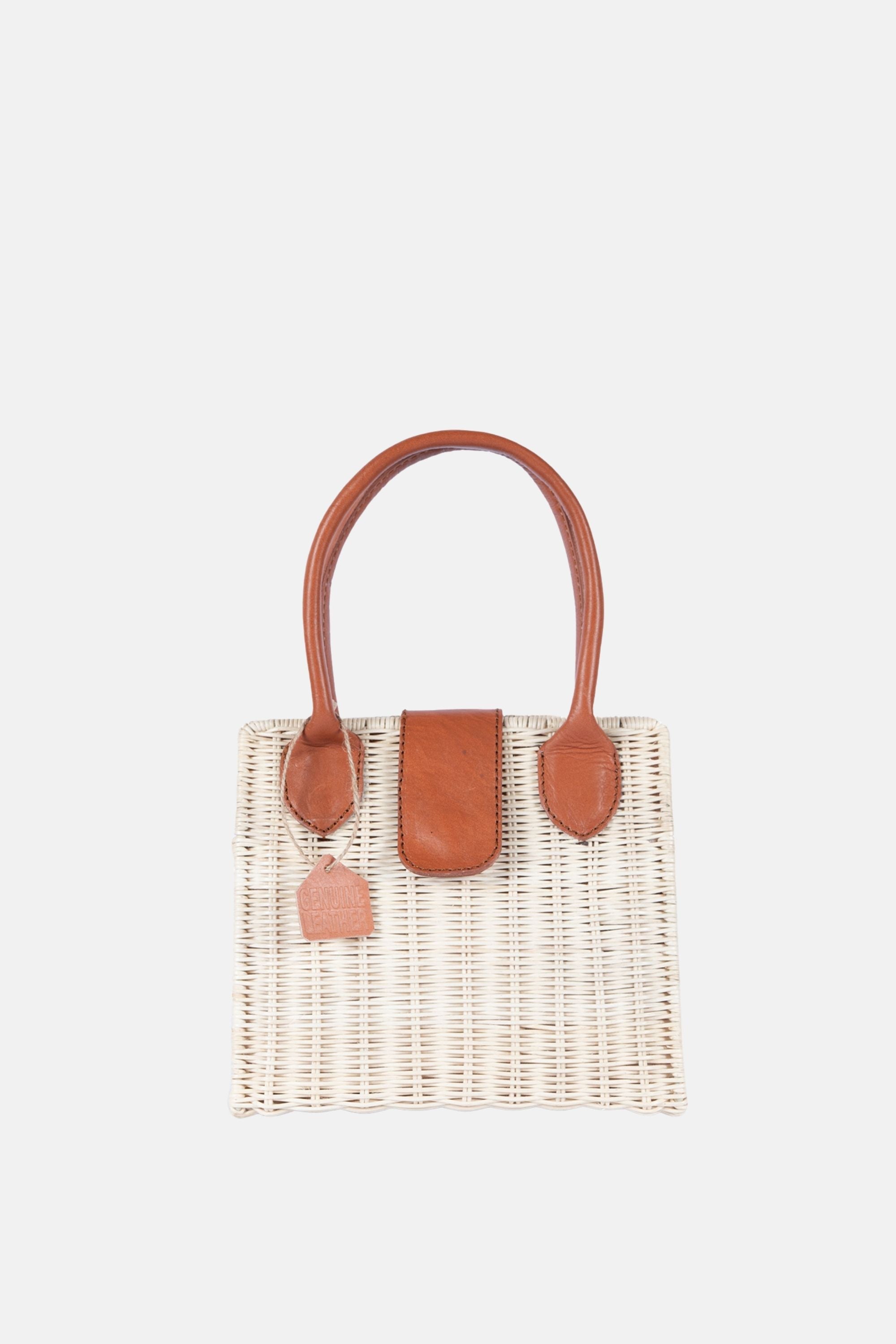 Jelavu - Piper Rattan Medium Crossbody - Tan Leather
