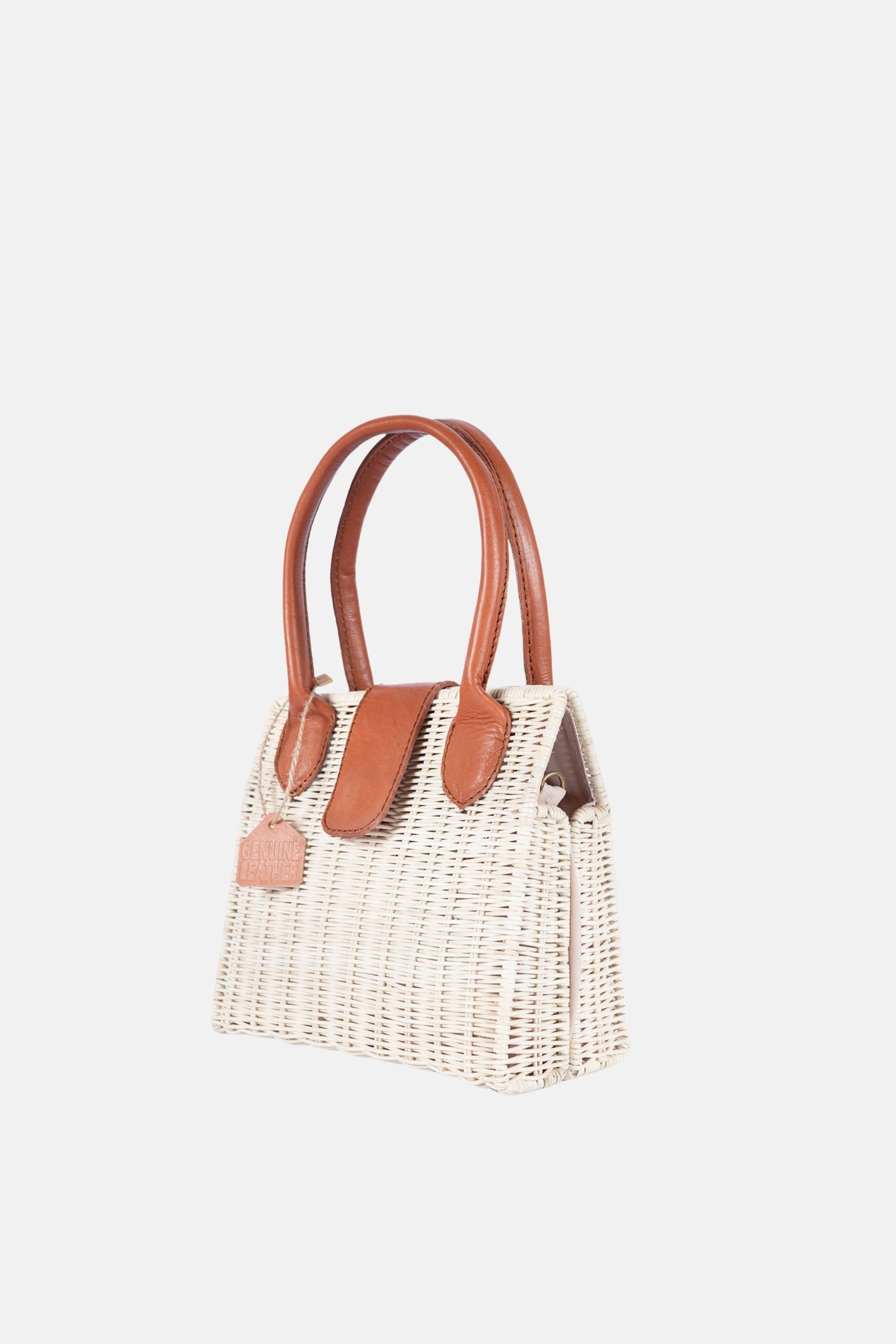 Jelavu - Piper Rattan Medium Crossbody - Tan Leather